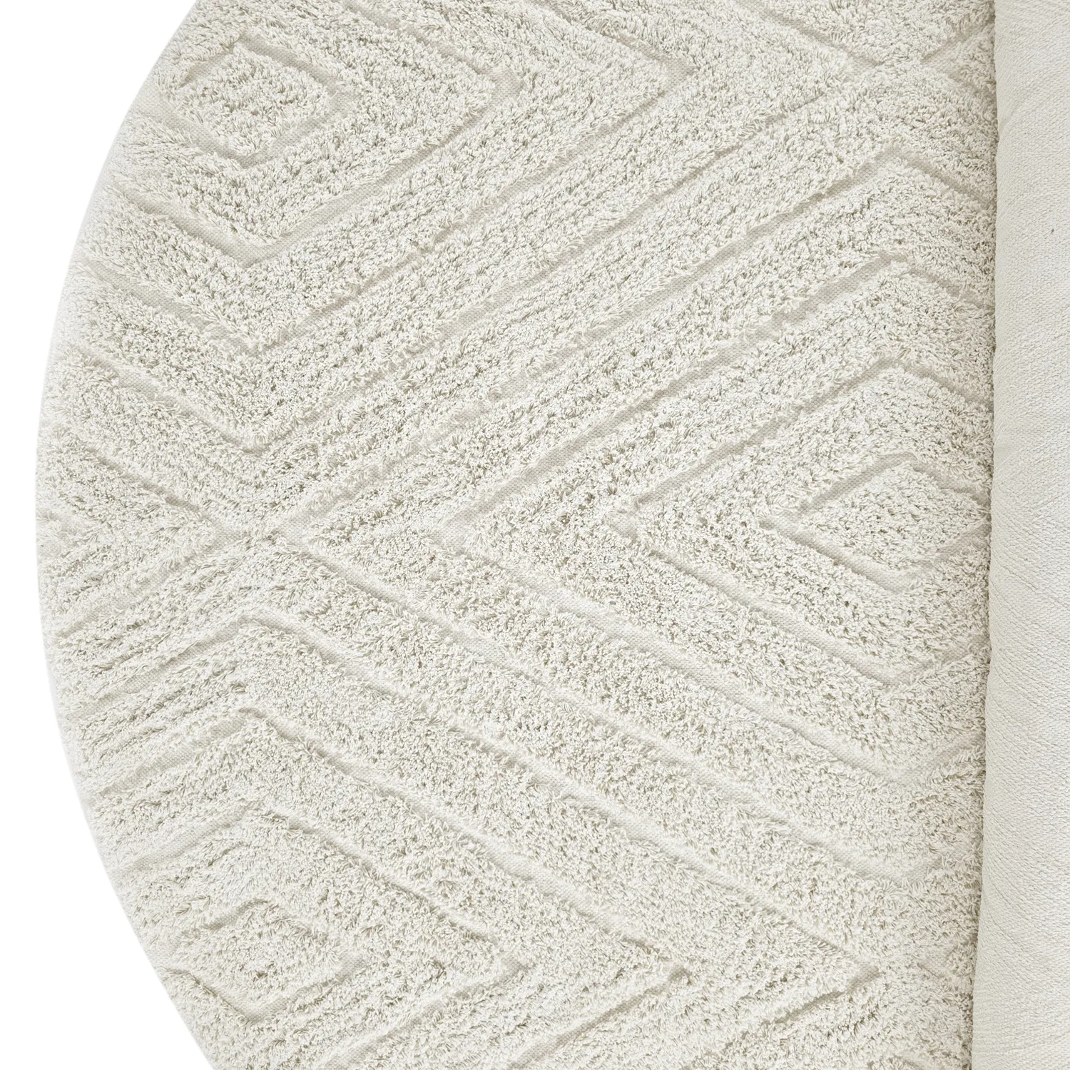 Pyöreä matot - Amberley Natural Cotton Shaggy (luonnonvalkoinen)