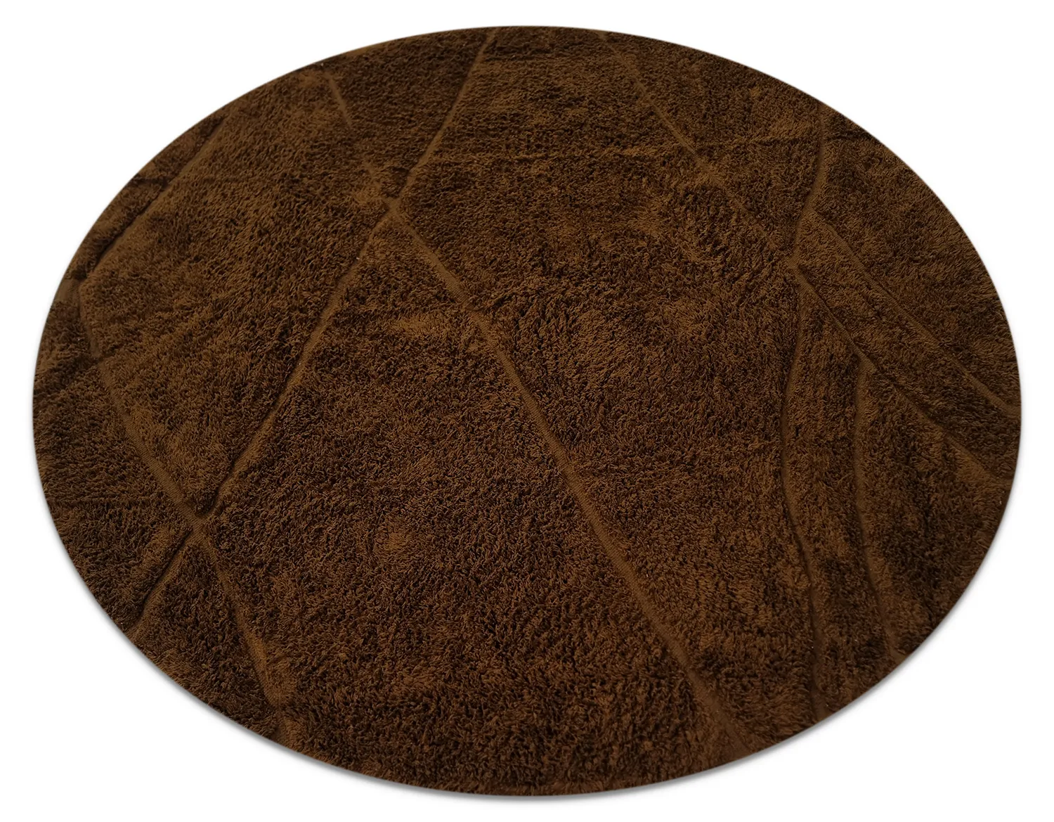 Pyöreä matot - Andrea Natural Cotton Shaggy (ruskea)