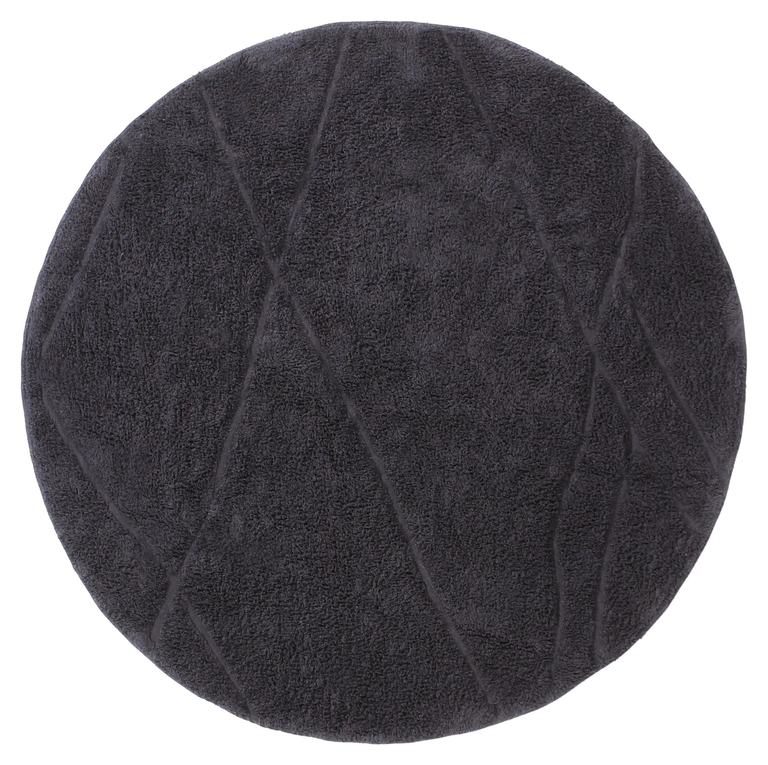 Pyöreä matot - Andrea Natural Cotton Shaggy (musta)