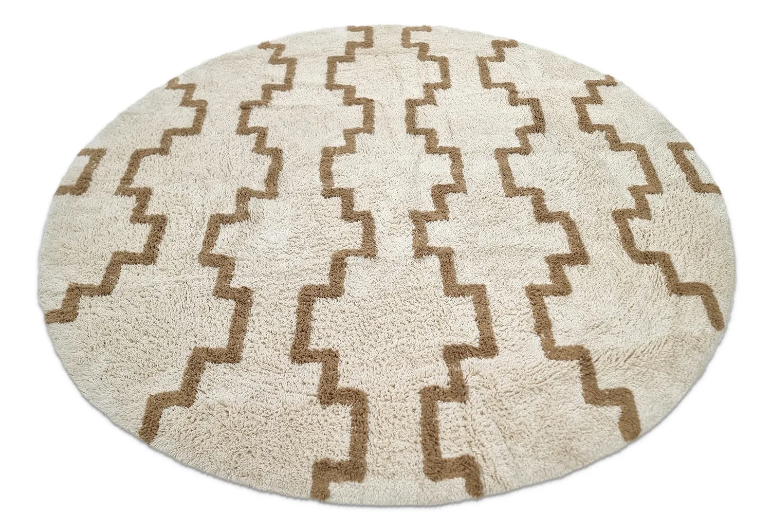 Pyöreä matot - Arlon Natural Cotton Shaggy (beige)