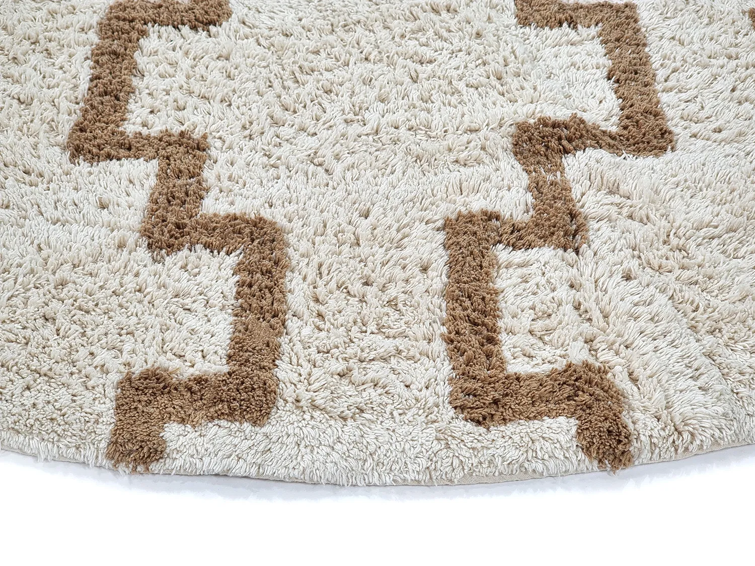 Pyöreä matot - Arlon Natural Cotton Shaggy (beige)