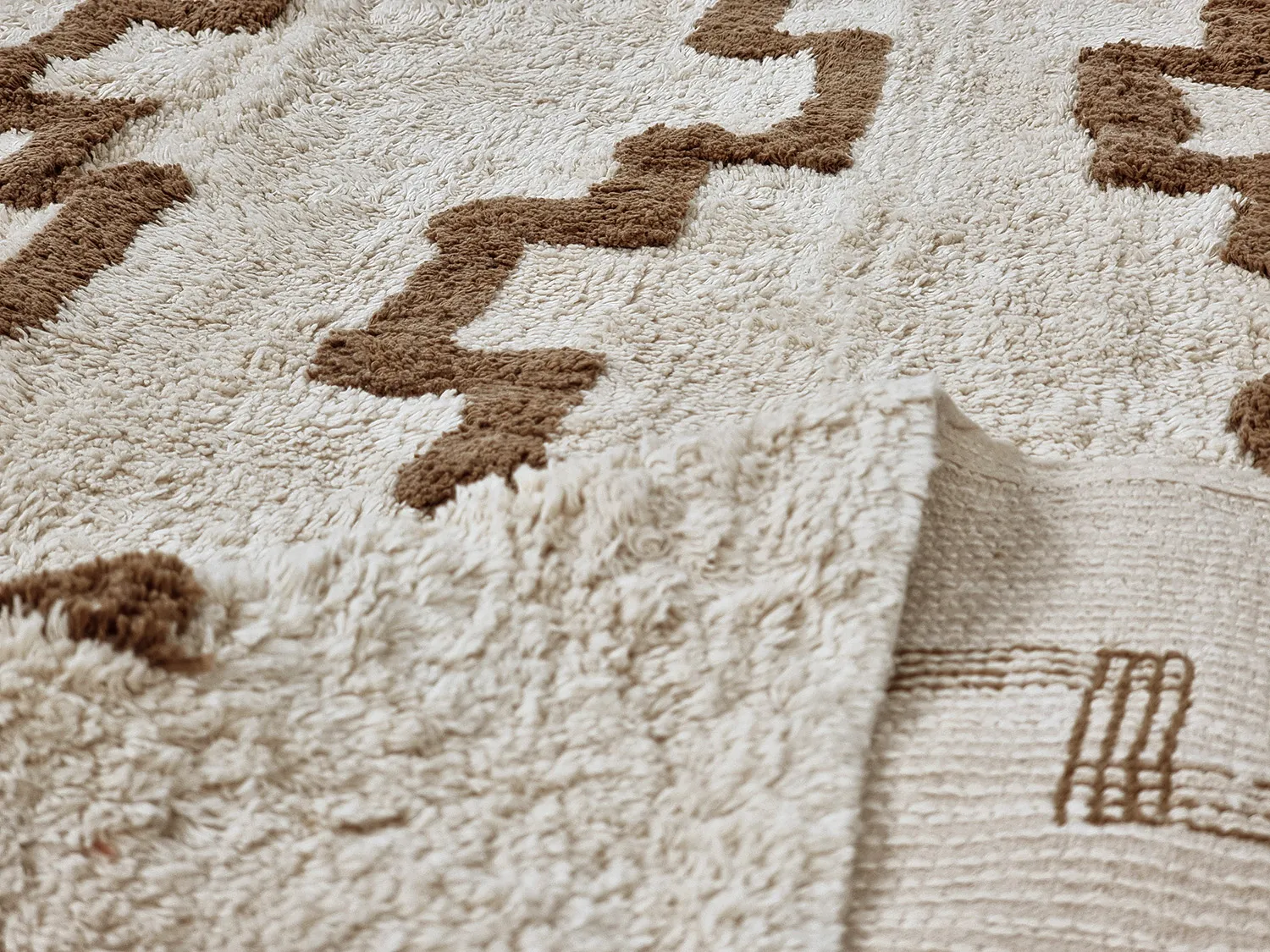 Pyöreä matot - Arlon Natural Cotton Shaggy (beige)