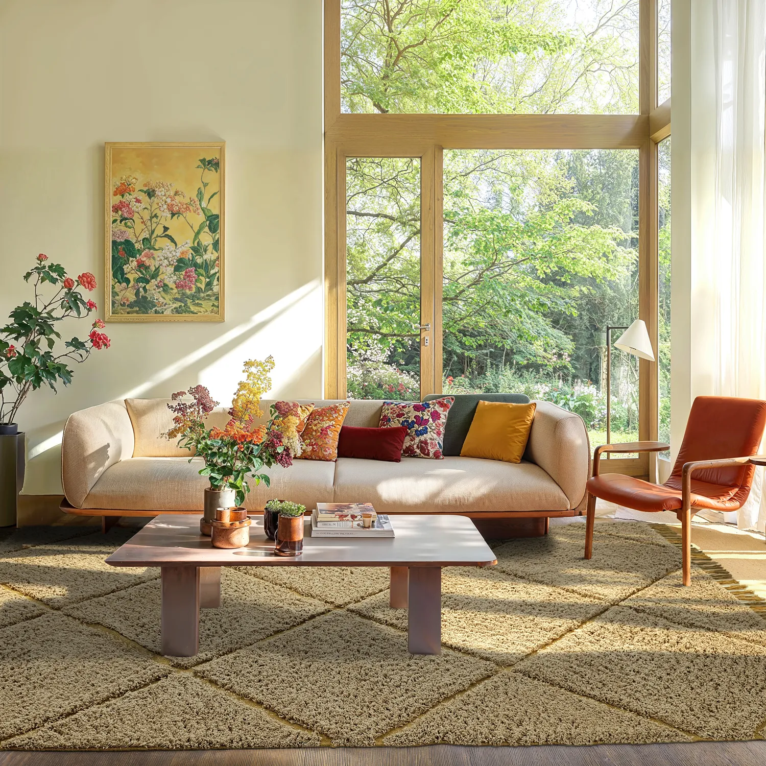Ryijymatot - Bellevue Natural Cotton Shaggy (beige/ruskea)