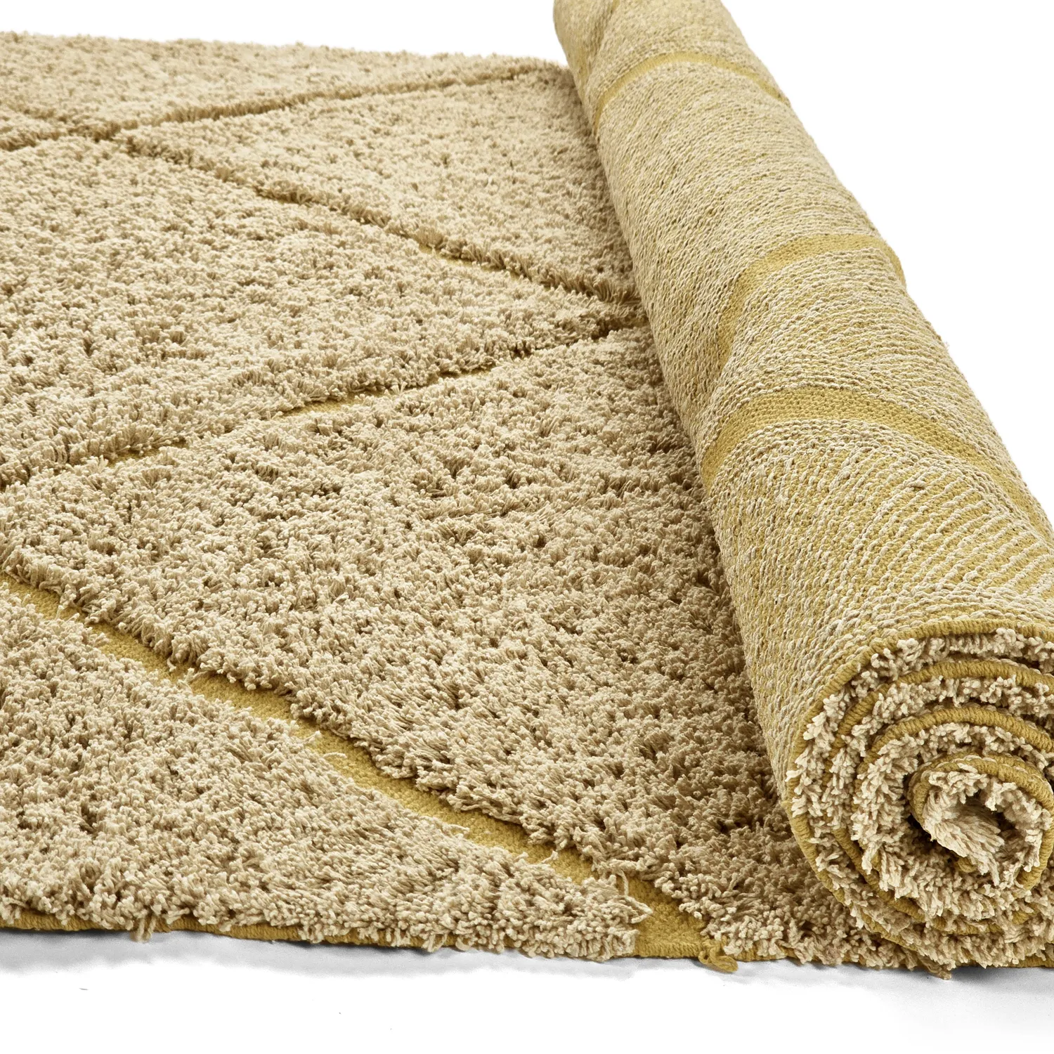 Ryijymatot - Bellevue Natural Cotton Shaggy (beige/ruskea)