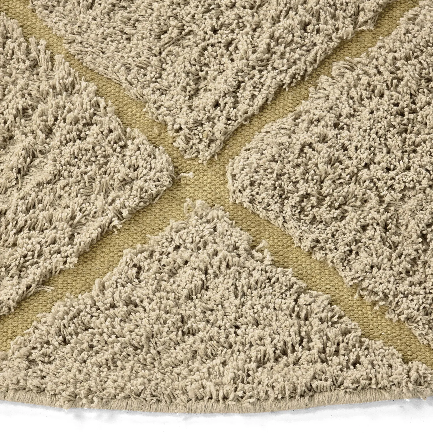 Pyöreä matot - Bellevue Natural Cotton Shaggy (beige/ruskea)