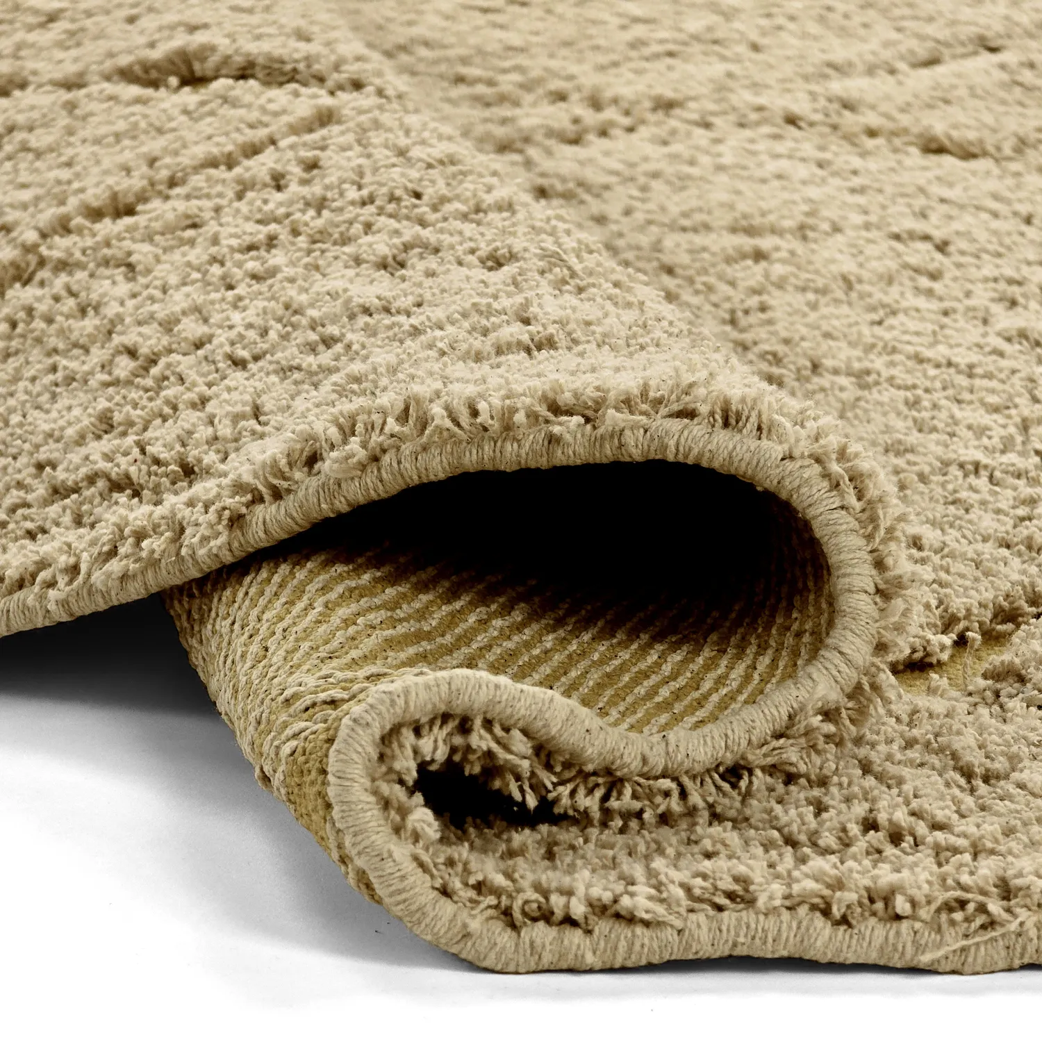 Pyöreä matot - Bellevue Natural Cotton Shaggy (beige/ruskea)