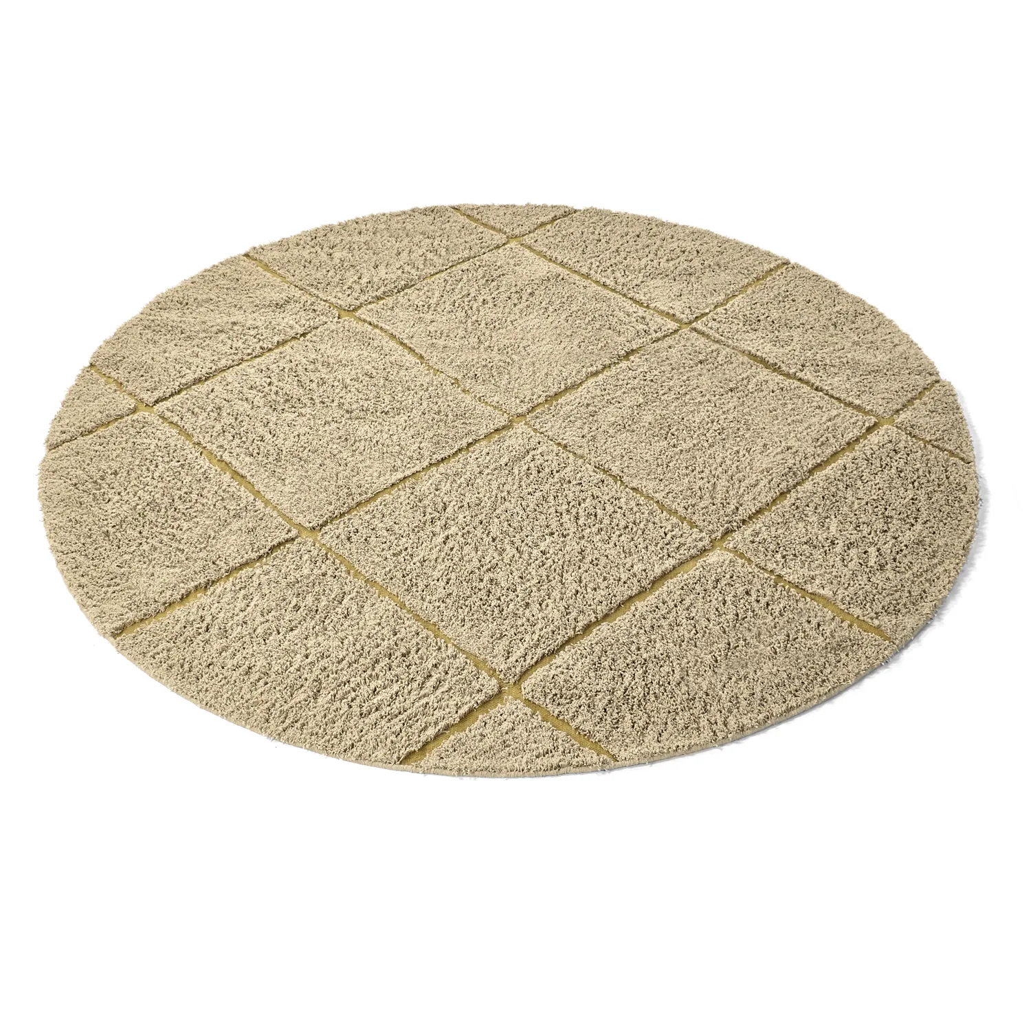 Pyöreä matot - Bellevue Natural Cotton Shaggy (beige/ruskea)