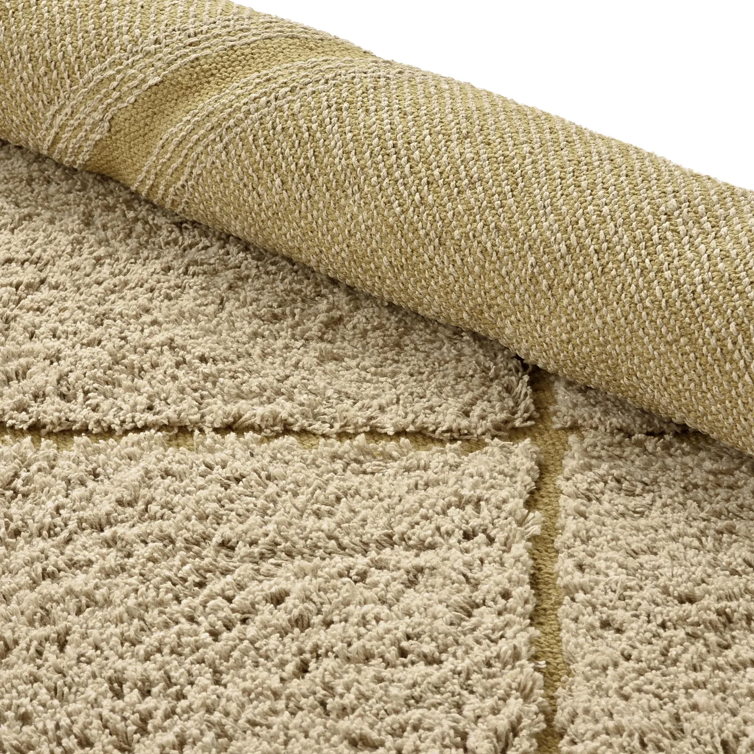 Pyöreä matot - Bellevue Natural Cotton Shaggy (beige/ruskea)
