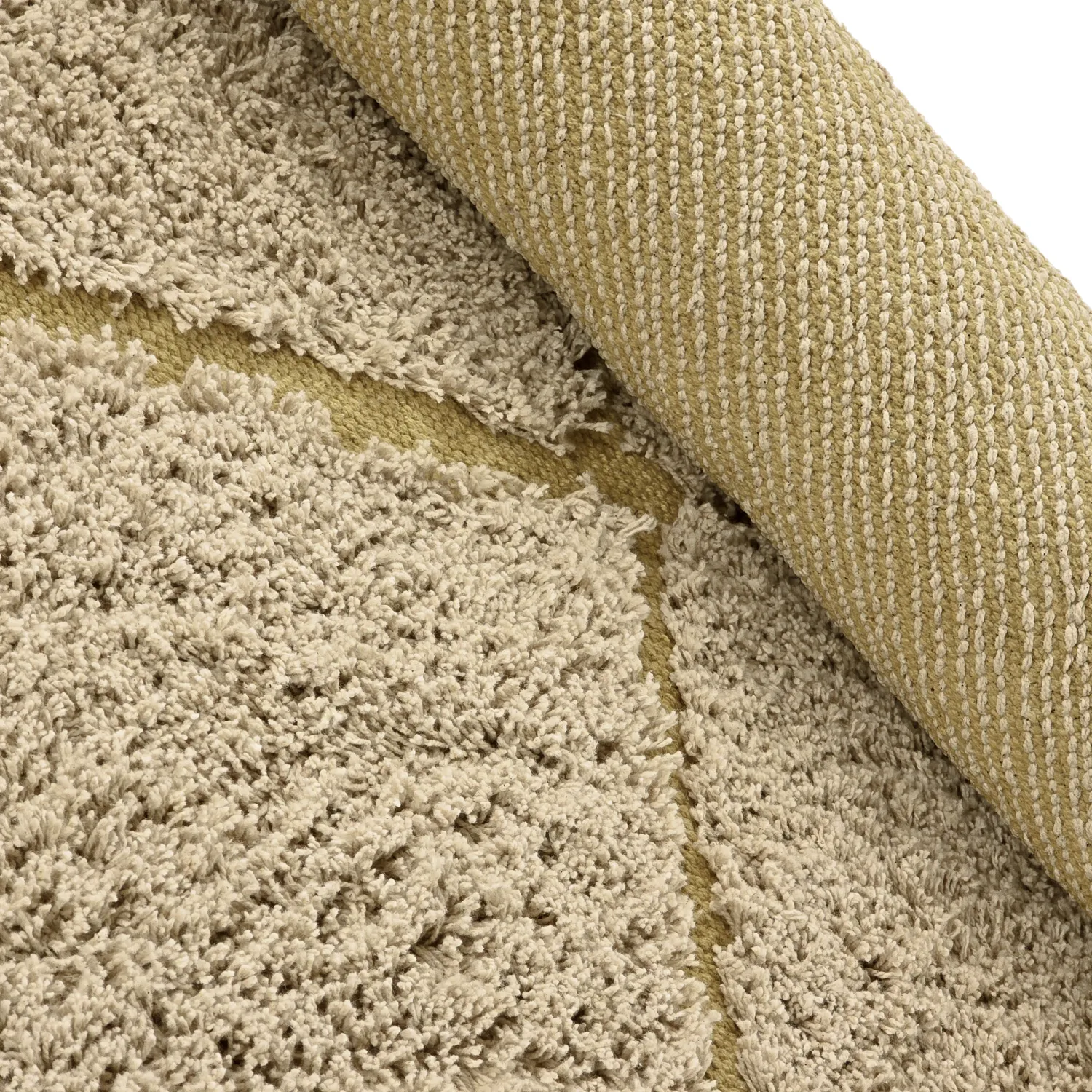 Pyöreä matot - Bellevue Natural Cotton Shaggy (beige/ruskea)