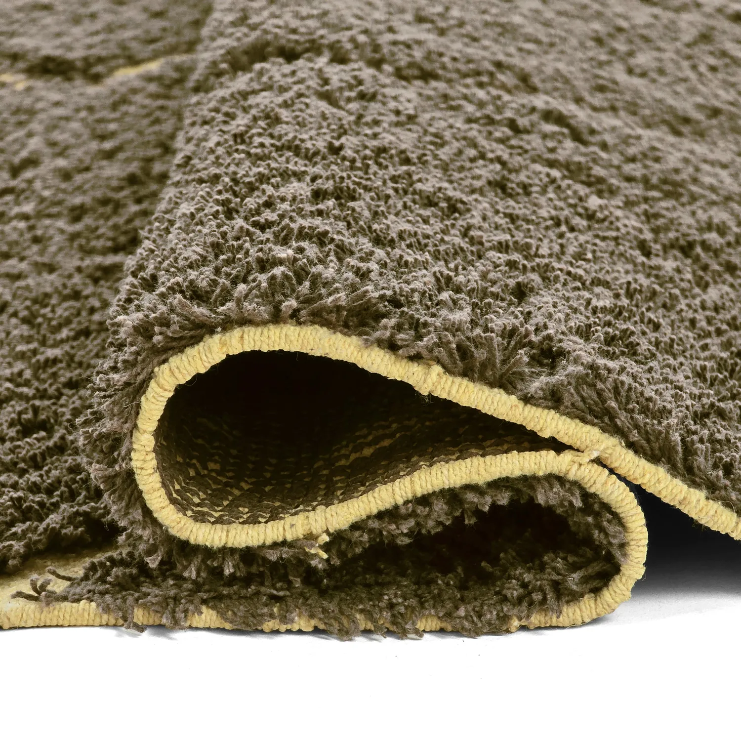 Ryijymatot - Bellevue Natural Cotton Shaggy (ruskea/keltainen)
