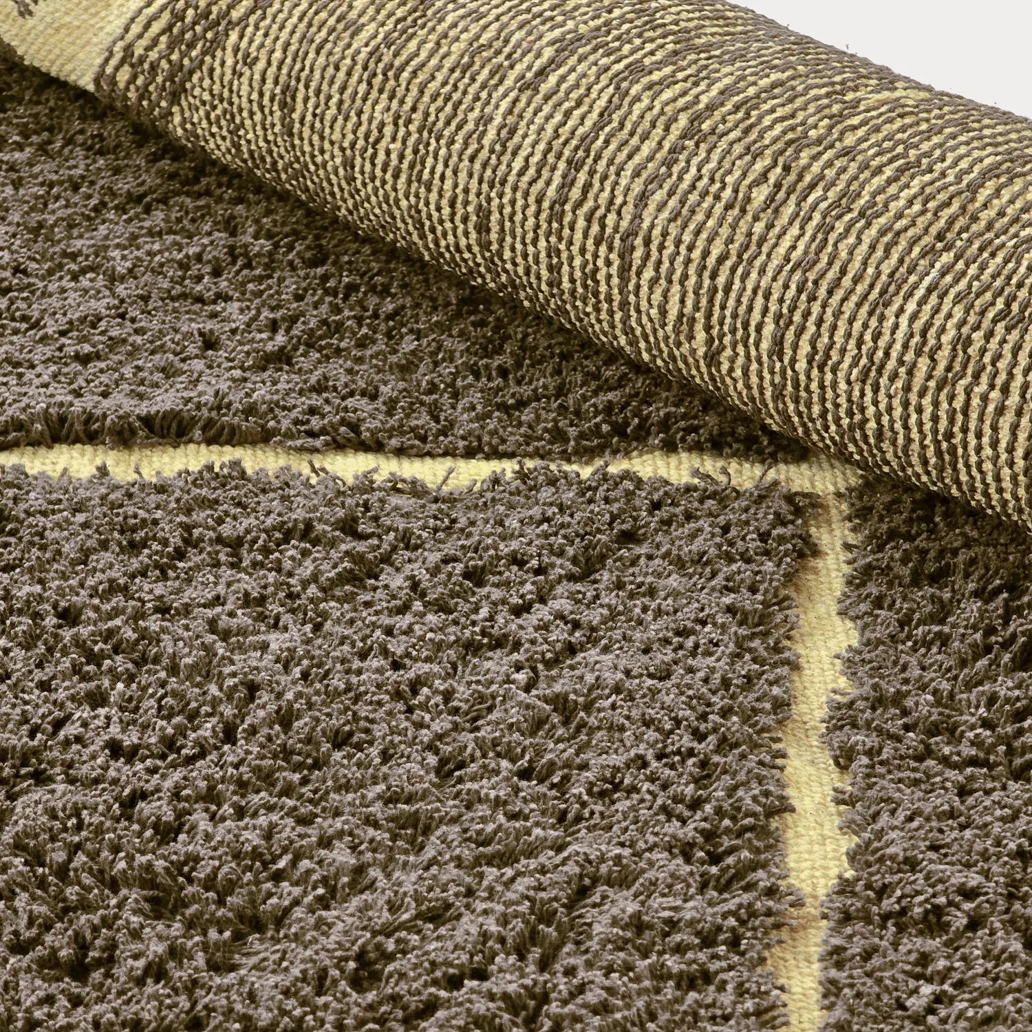 Ryijymatot - Bellevue Natural Cotton Shaggy (ruskea/keltainen)