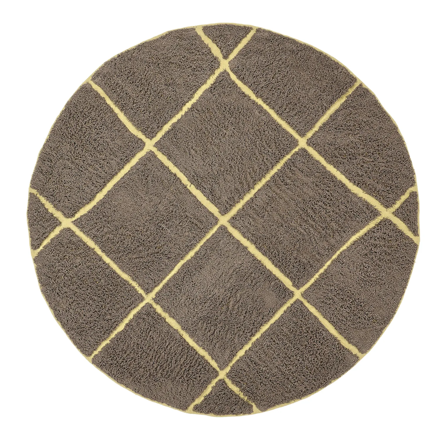 Pyöreä matot - Bellevue Natural Cotton Shaggy (ruskea/keltainen)