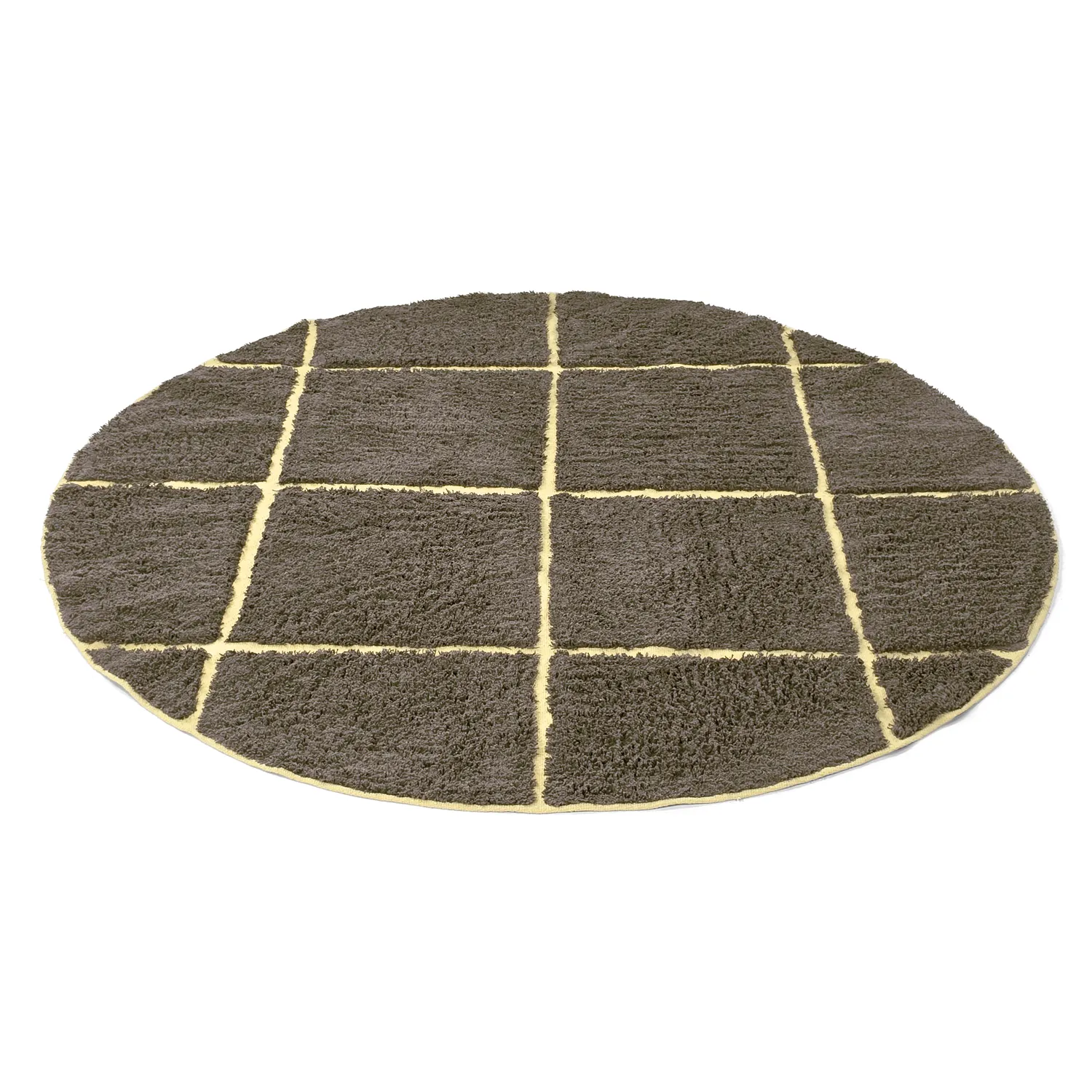 Pyöreä matot - Bellevue Natural Cotton Shaggy (ruskea/keltainen)