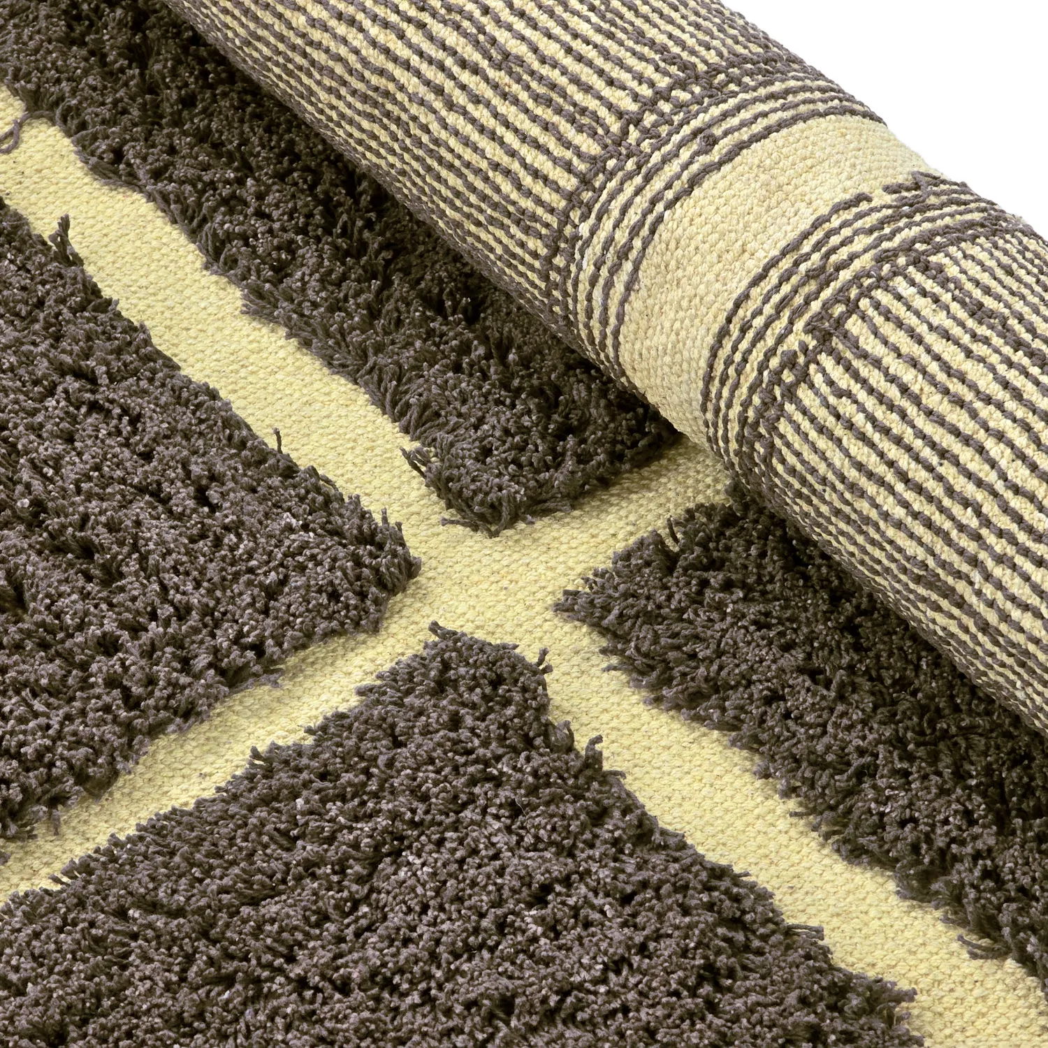 Pyöreä matot - Bellevue Natural Cotton Shaggy (ruskea/keltainen)