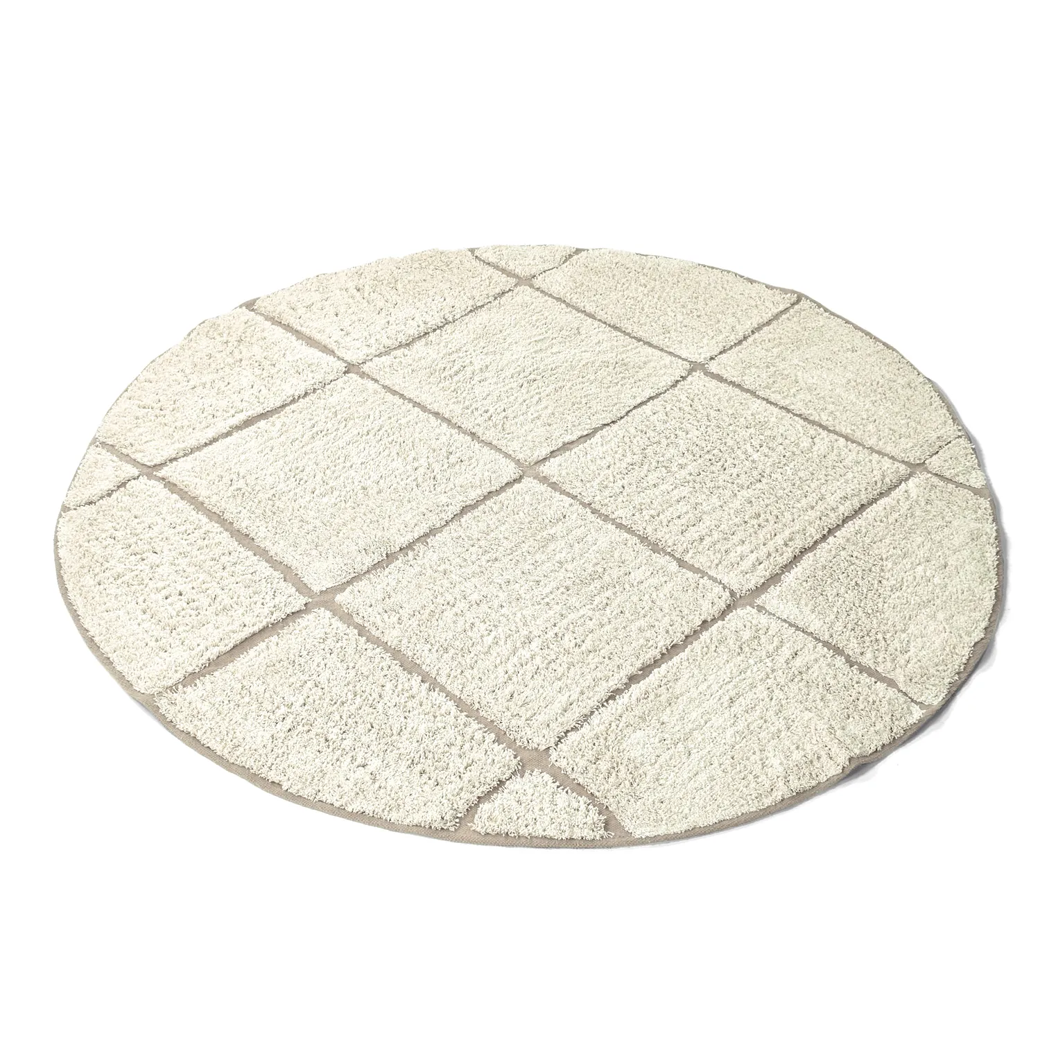 Pyöreä matot - Bellevue Natural Cotton Shaggy (luonnonvalkoinen/beige)