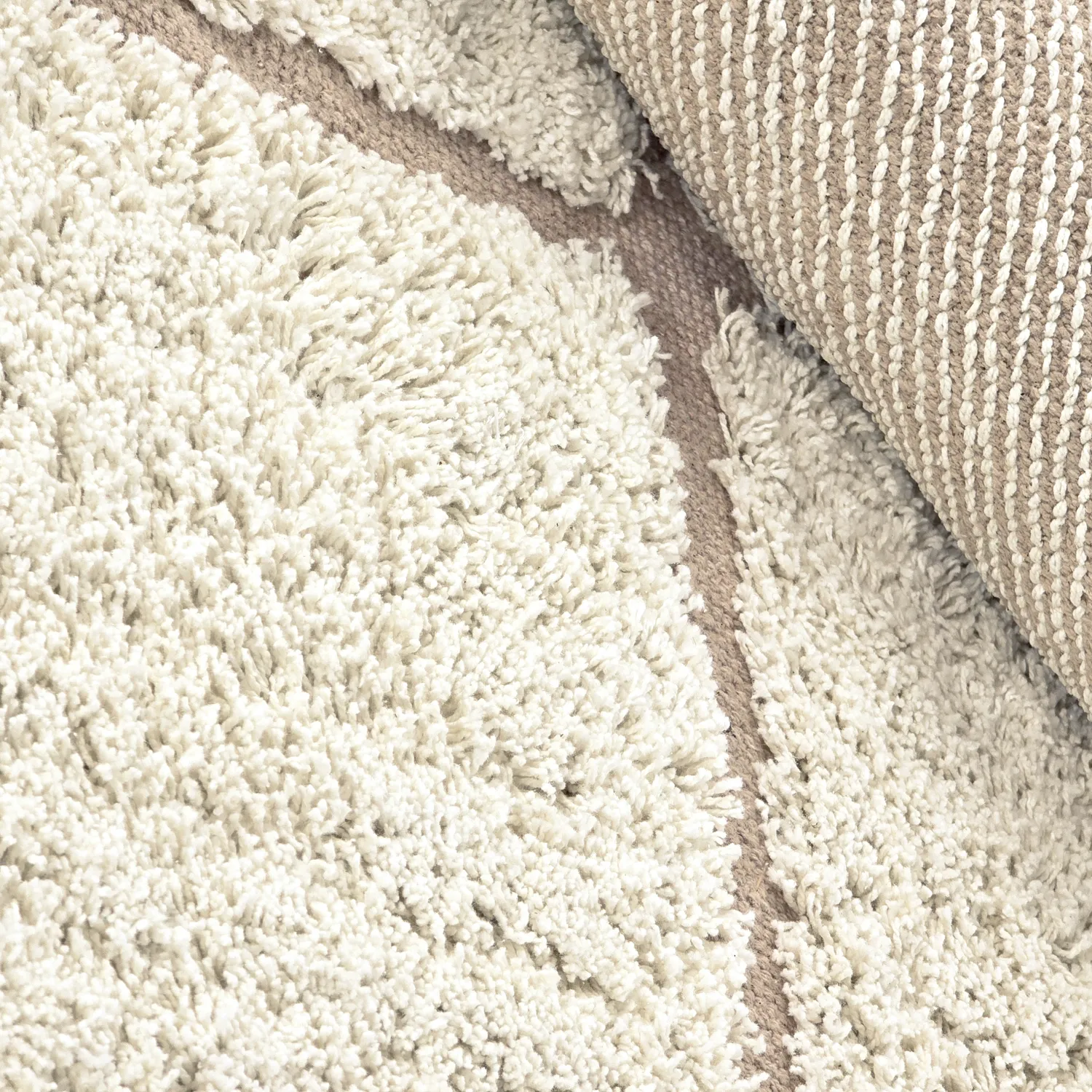 Pyöreä matot - Bellevue Natural Cotton Shaggy (luonnonvalkoinen/beige)