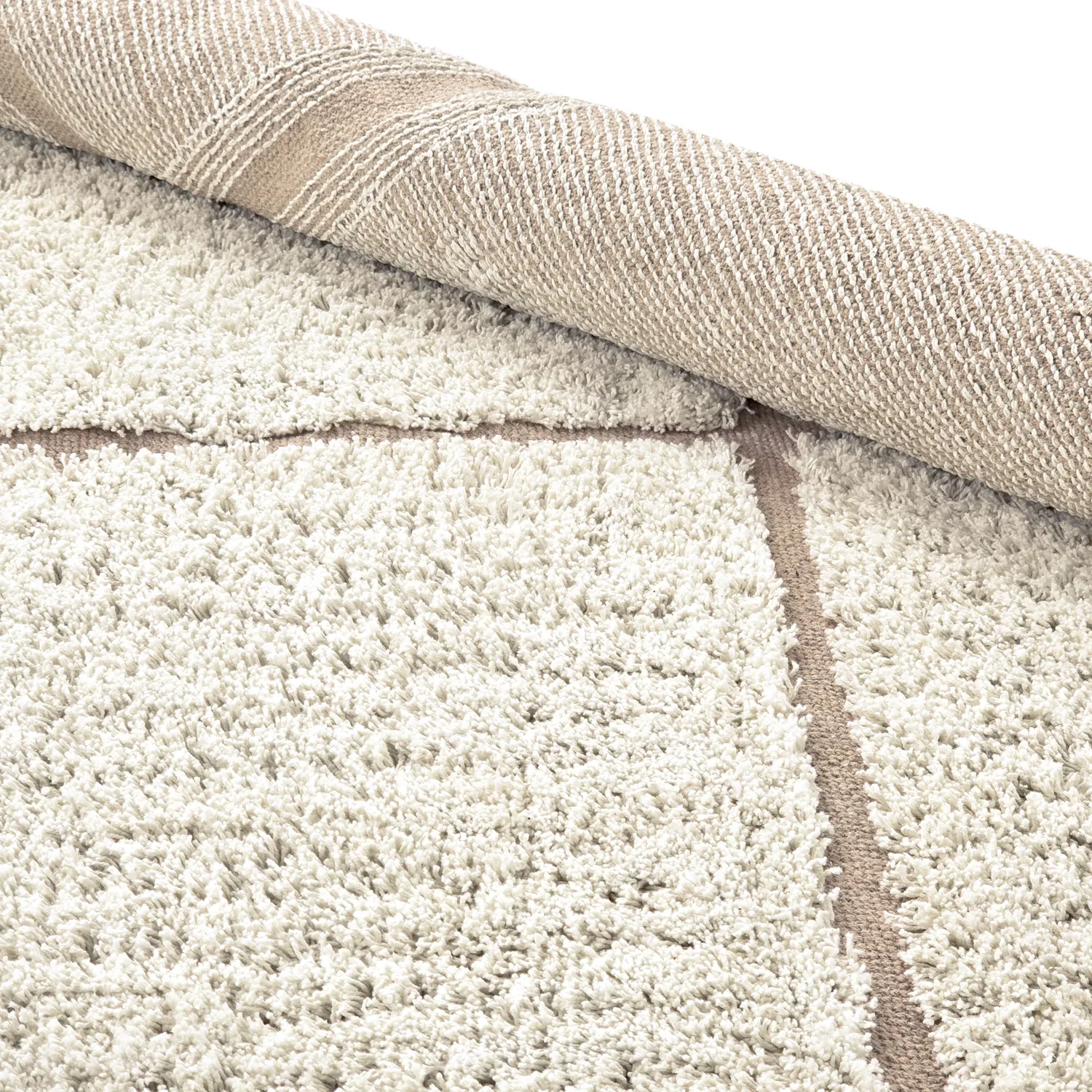 Pyöreä matot - Bellevue Natural Cotton Shaggy (luonnonvalkoinen/beige)