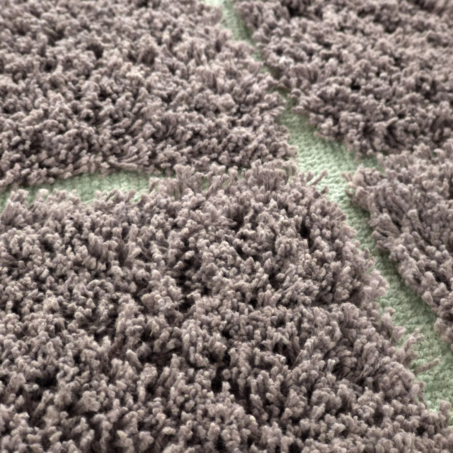 Ryijymatot - Bellevue Natural Cotton Shaggy (taupe/vihreä)