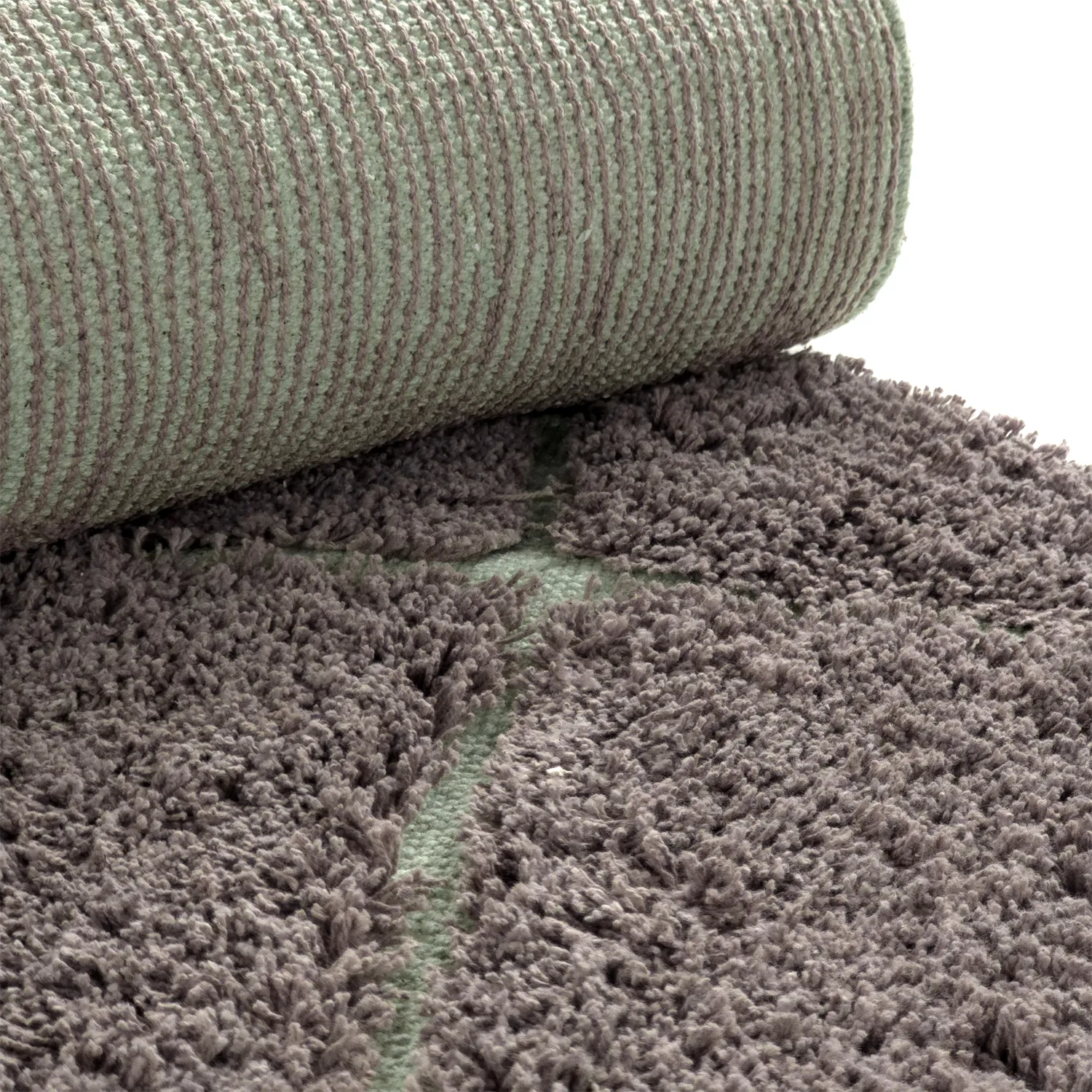 Ryijymatot - Bellevue Natural Cotton Shaggy (taupe/vihreä)