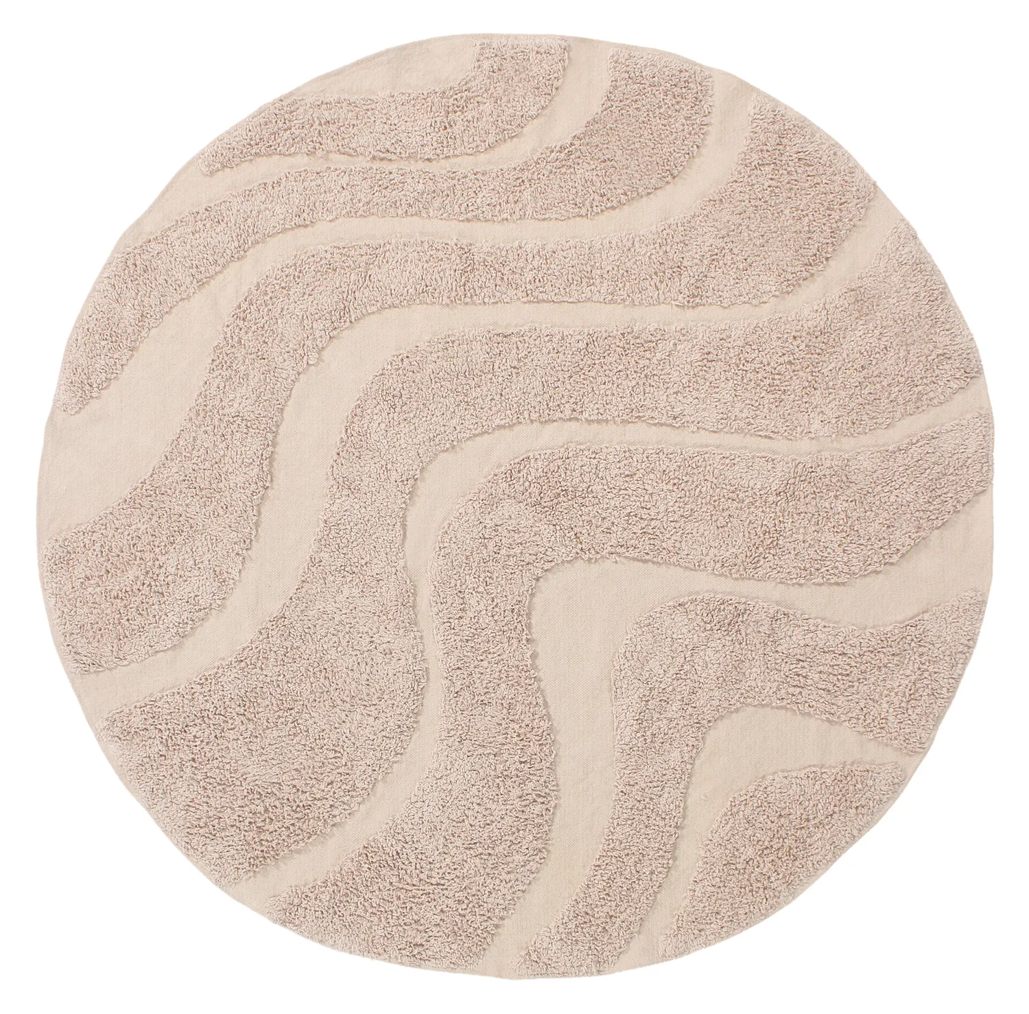 Pyöreä matot - Bonnie Natural Cotton Shaggy (beige)