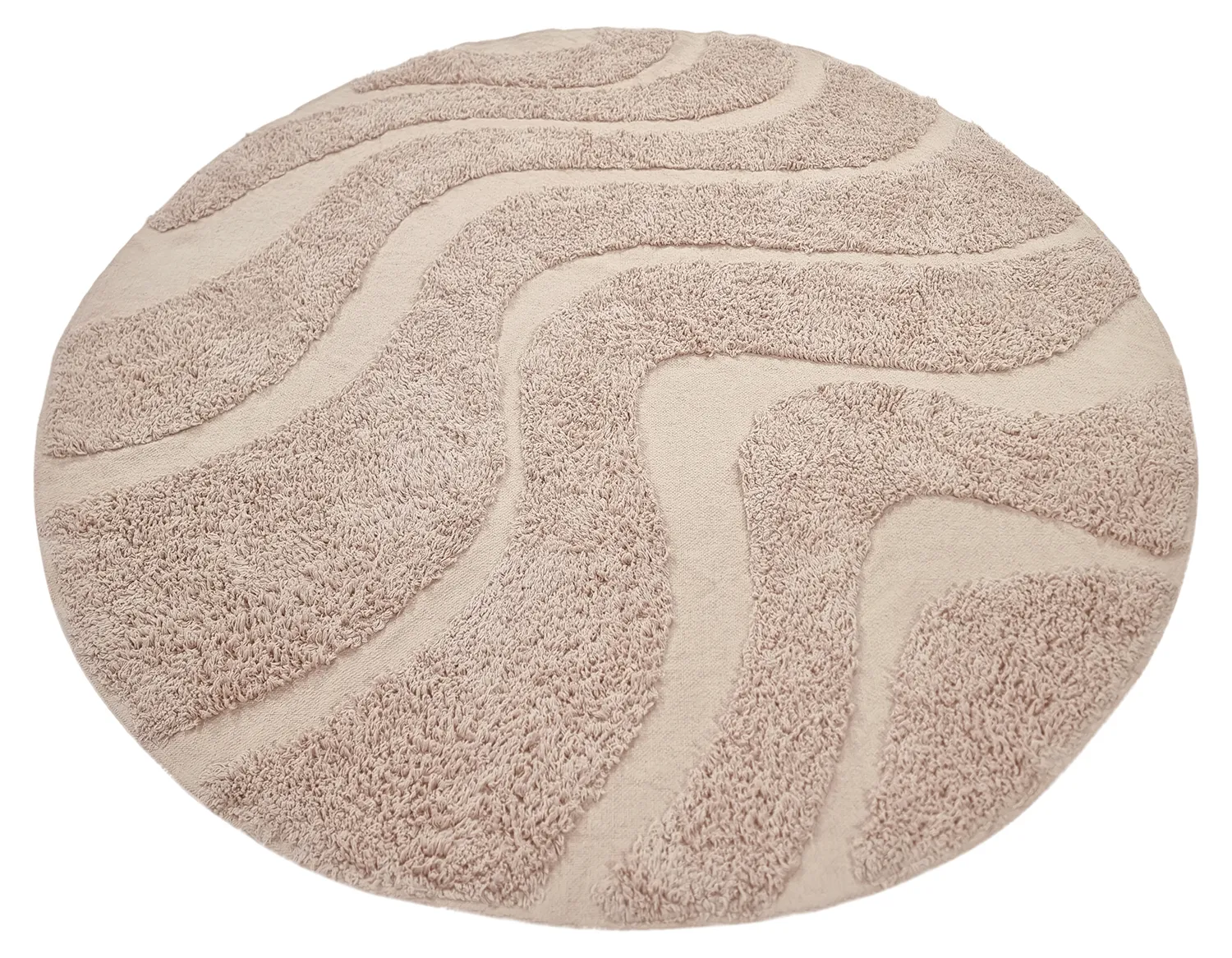 Pyöreä matot - Bonnie Natural Cotton Shaggy (beige)
