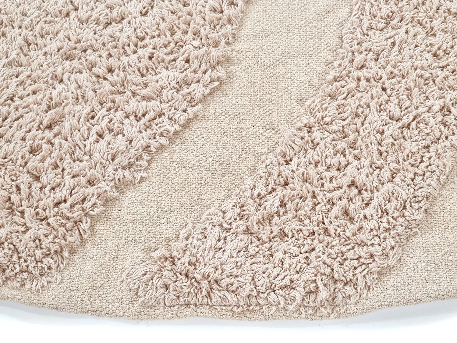 Pyöreä matot - Bonnie Natural Cotton Shaggy (beige)