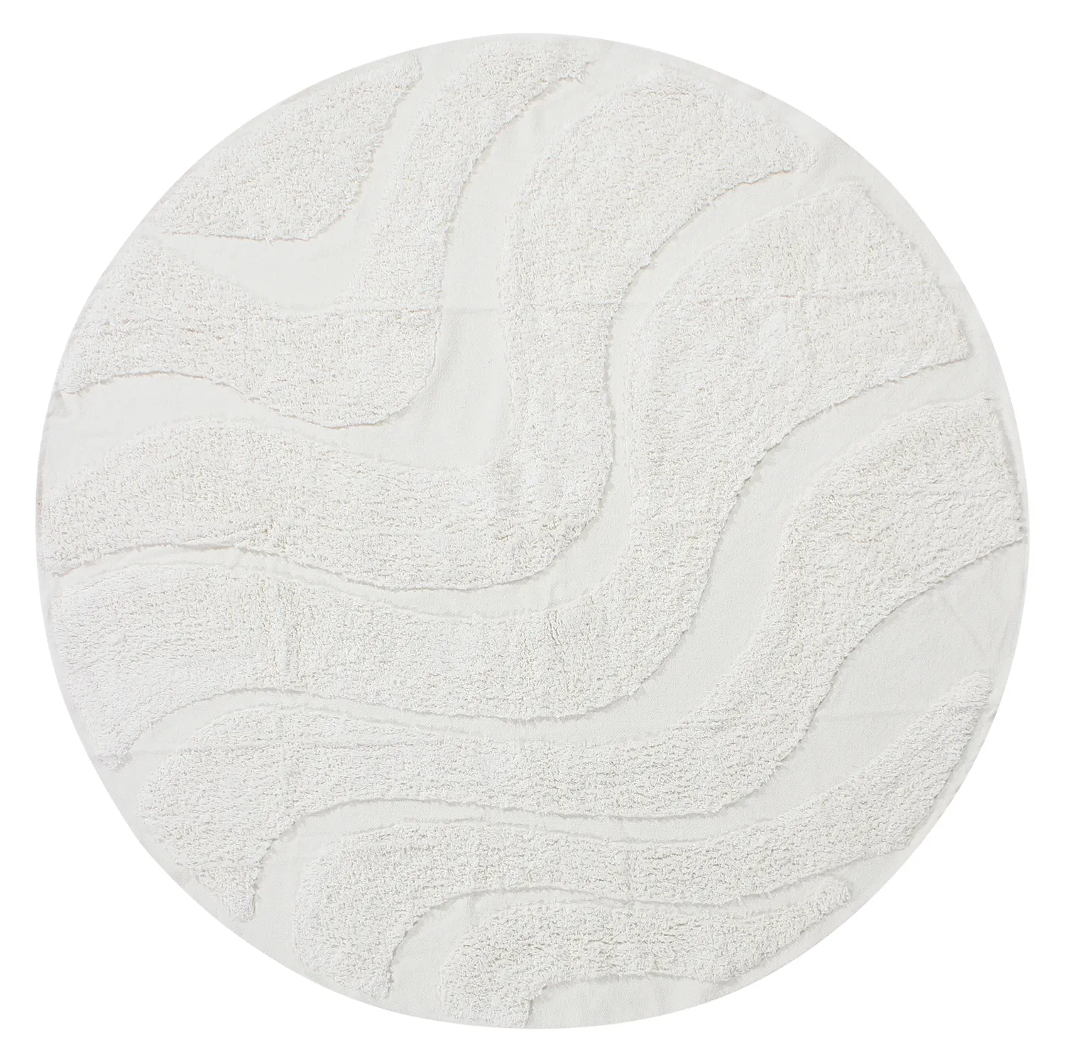 Pyöreä matot - Bonnie Natural Cotton Shaggy (offwhite)