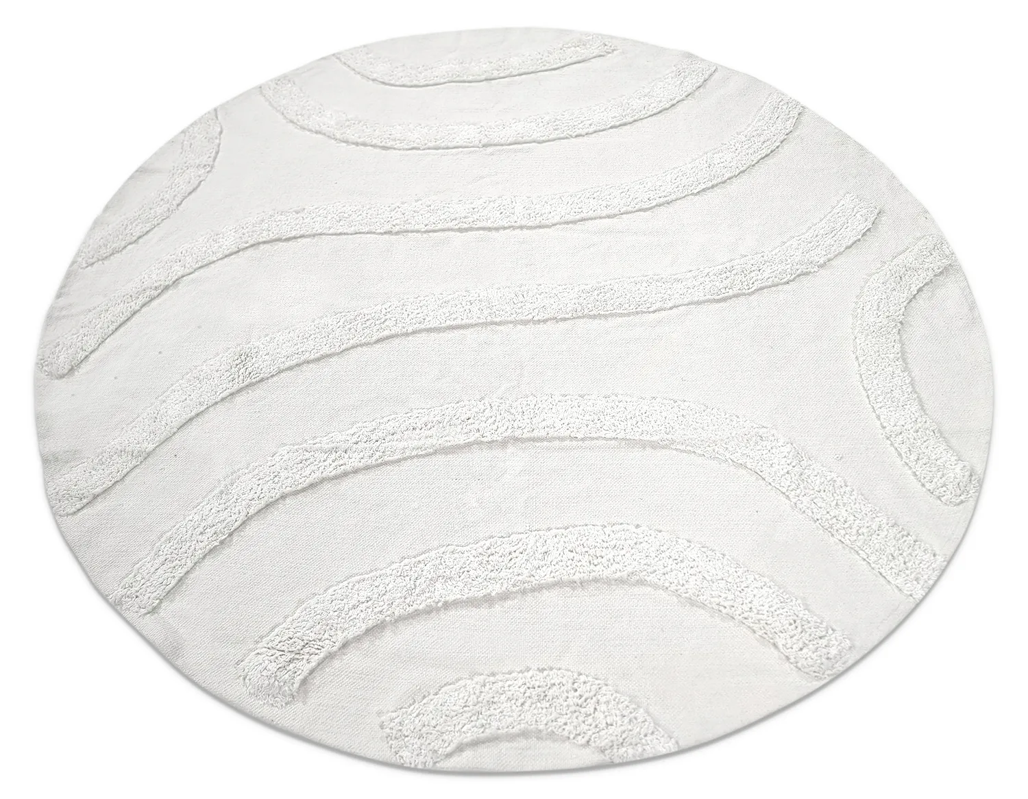 Pyöreä matot - Bonnie Natural Cotton Shaggy (offwhite)