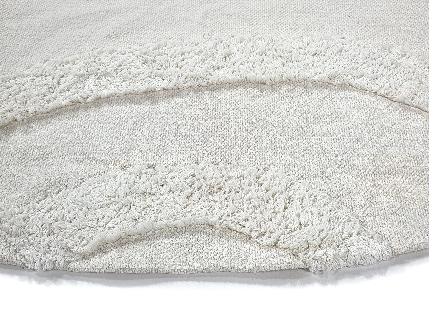 Pyöreä matot - Bonnie Natural Cotton Shaggy (offwhite)