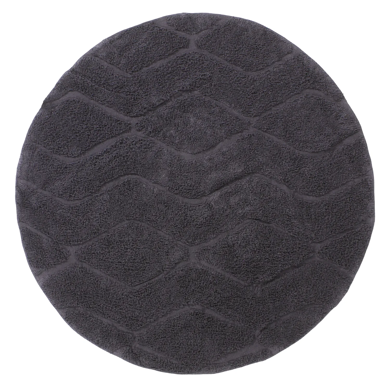 Pyöreä matot - Brynn Natural Cotton Shaggy (musta)