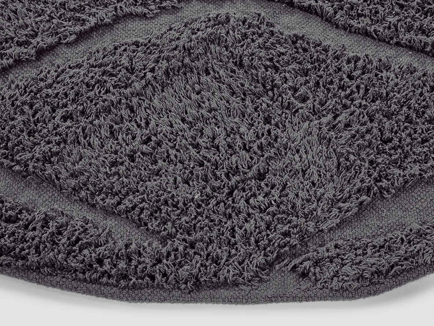 Pyöreä matot - Brynn Natural Cotton Shaggy (musta)