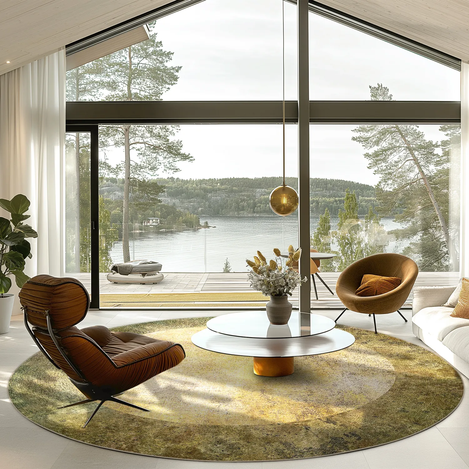 Pyöreät matot - Campana (beige/keltainen)