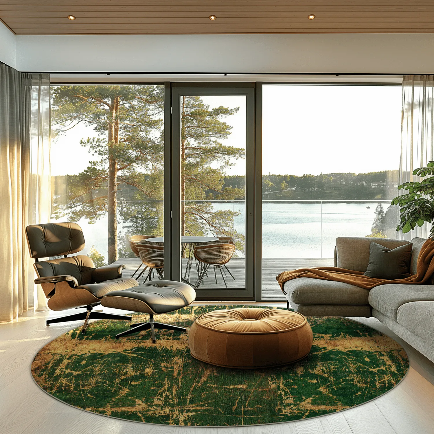 Pyöreät matot - Cantoria (beige/vihreä)