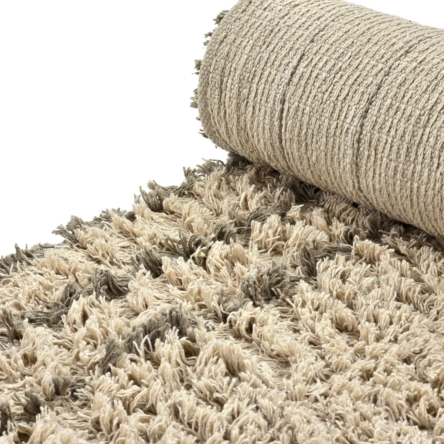 Ryijymatot - Cataya Natural Cotton Shaggy (beige/tape)