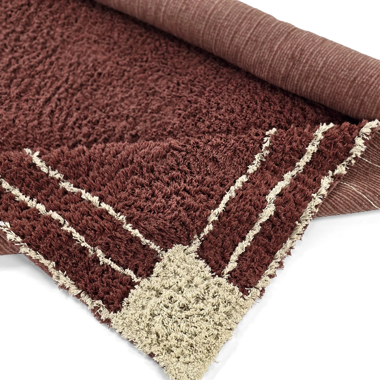 Ryijymatot - Cataya Natural Cotton Shaggy (ruskea/beige)