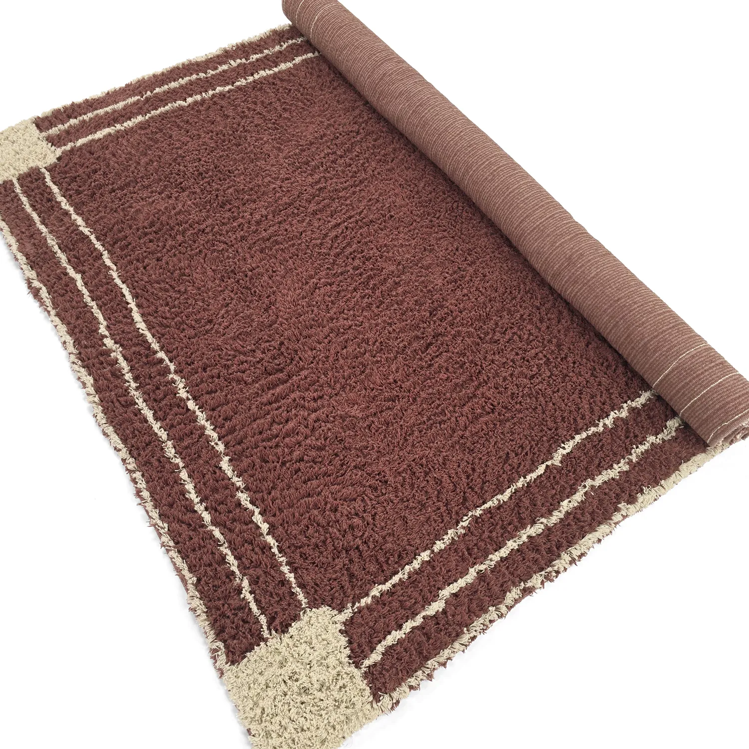 Ryijymatot - Cataya Natural Cotton Shaggy (ruskea/beige)