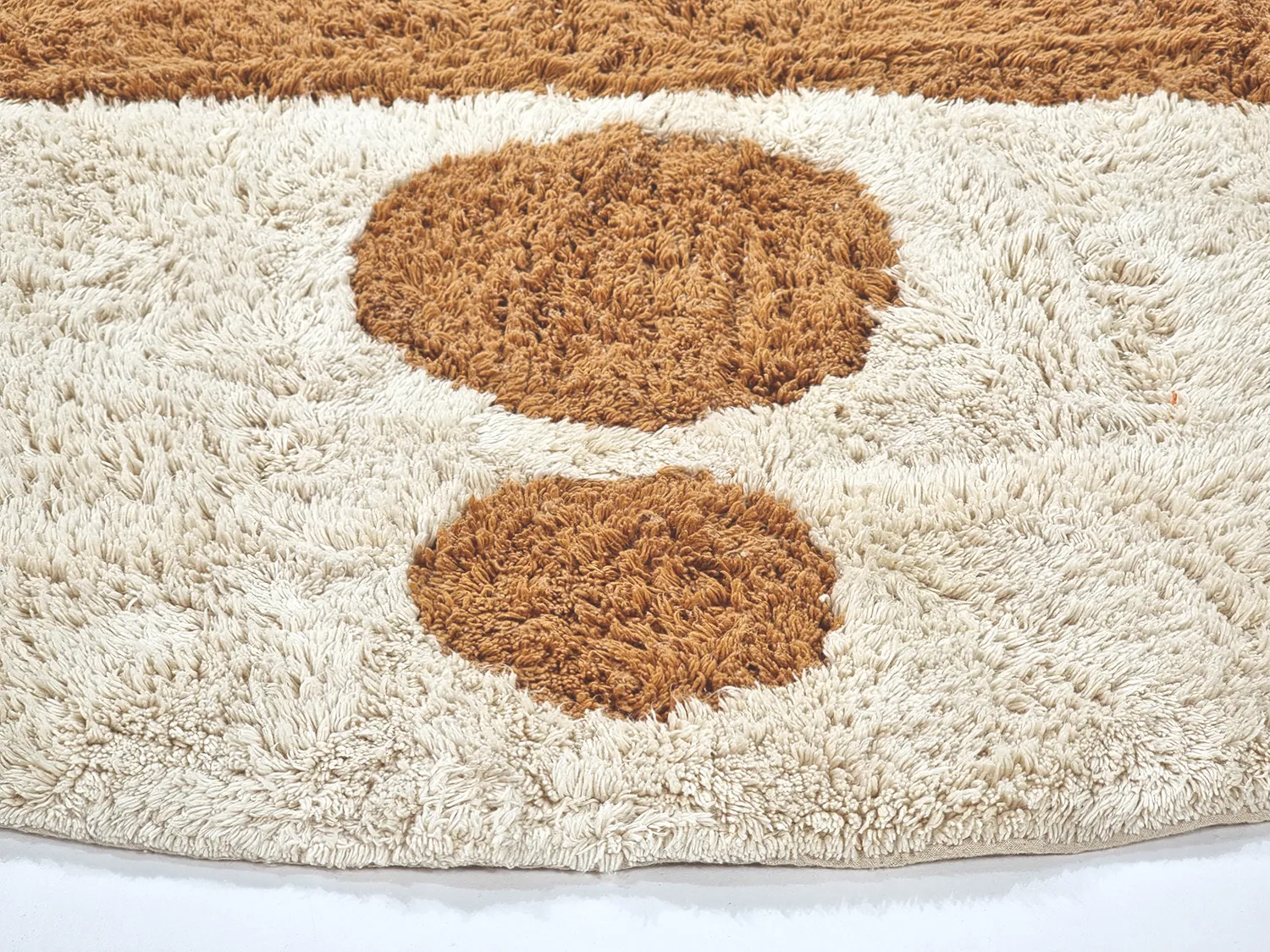 Pyöreä matot - Cervia Natural Cotton Shaggy (beige)