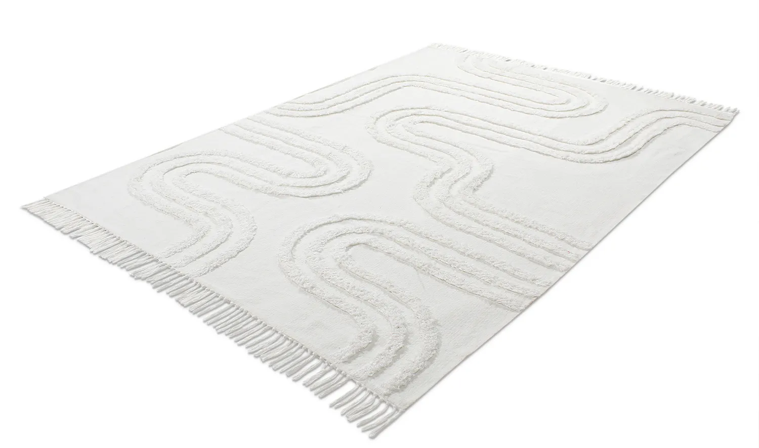 Ryijymatot - Como Natural Cotton Shaggy (offwhite)