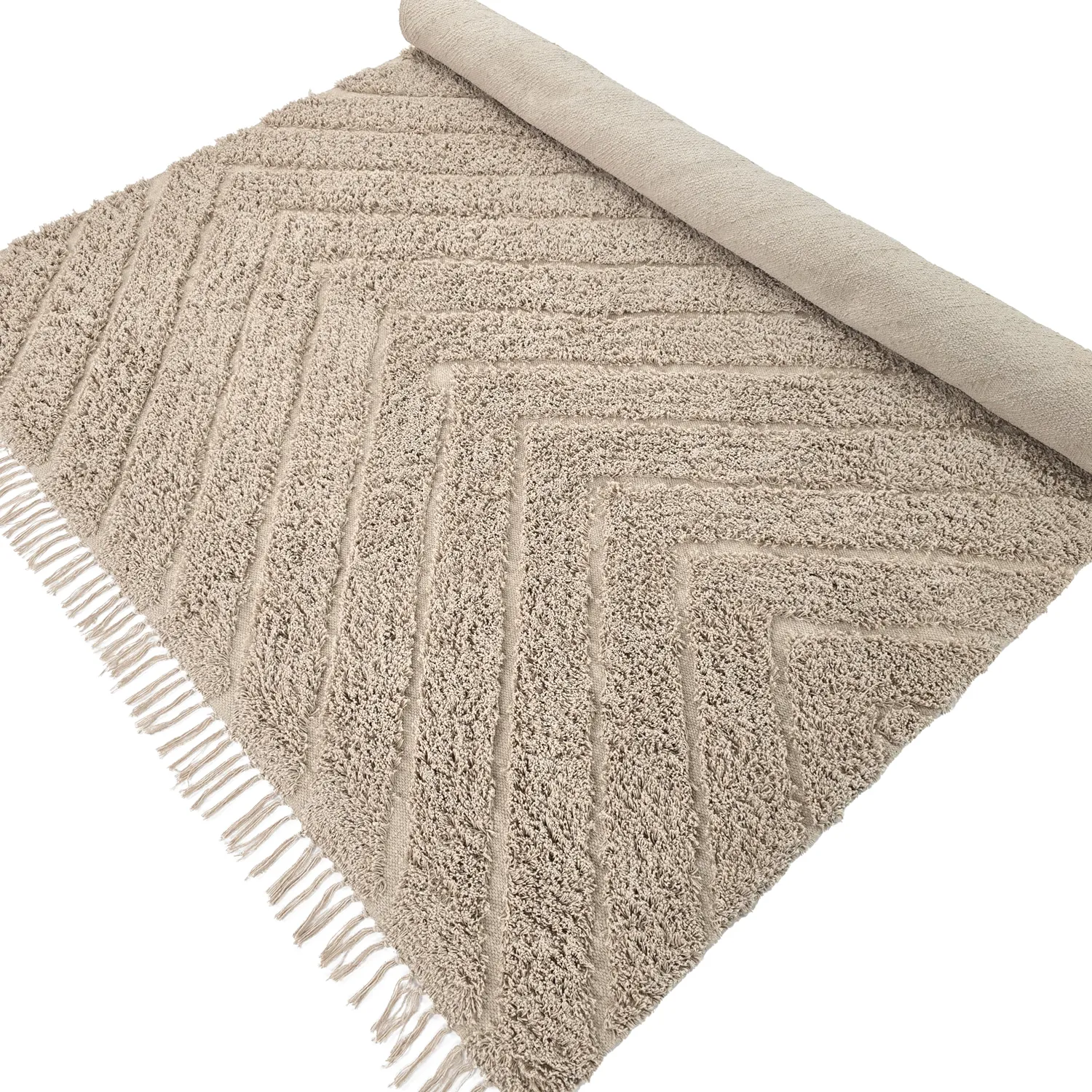 Ryijymatot - Conara Natural Cotton Shaggy (beige)