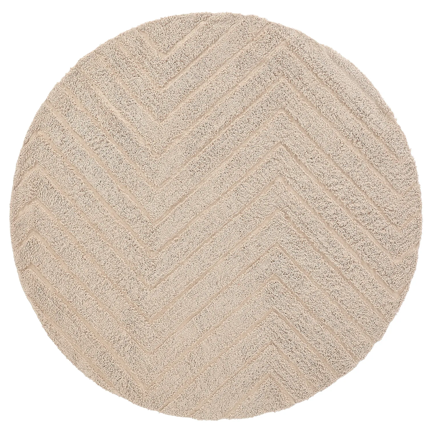 Pyöreä matot - Conara Natural Cotton Shaggy (beige)