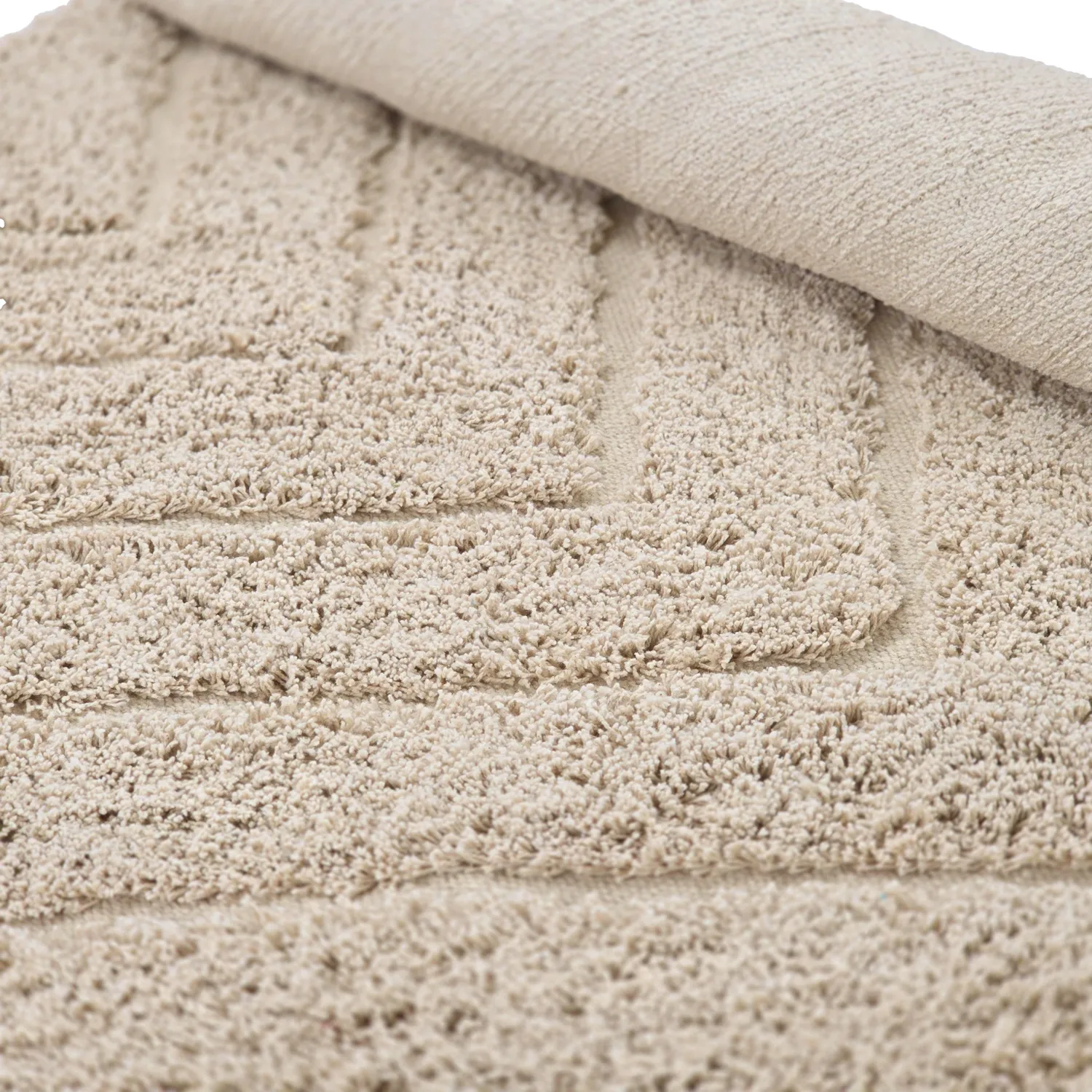Pyöreä matot - Conara Natural Cotton Shaggy (beige)