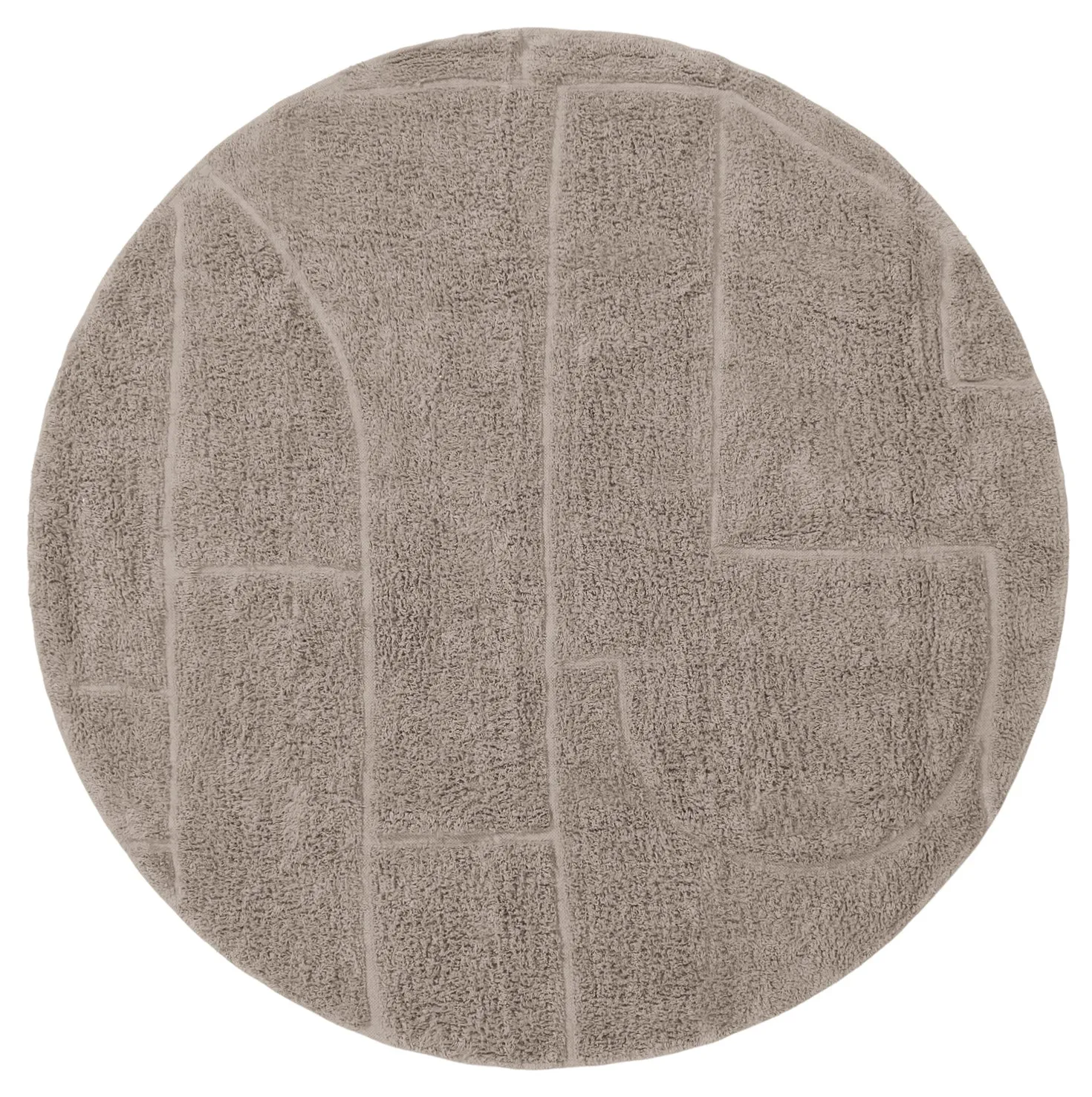 Pyöreä matot - Cremona Natural Cotton Shaggy (taupe)