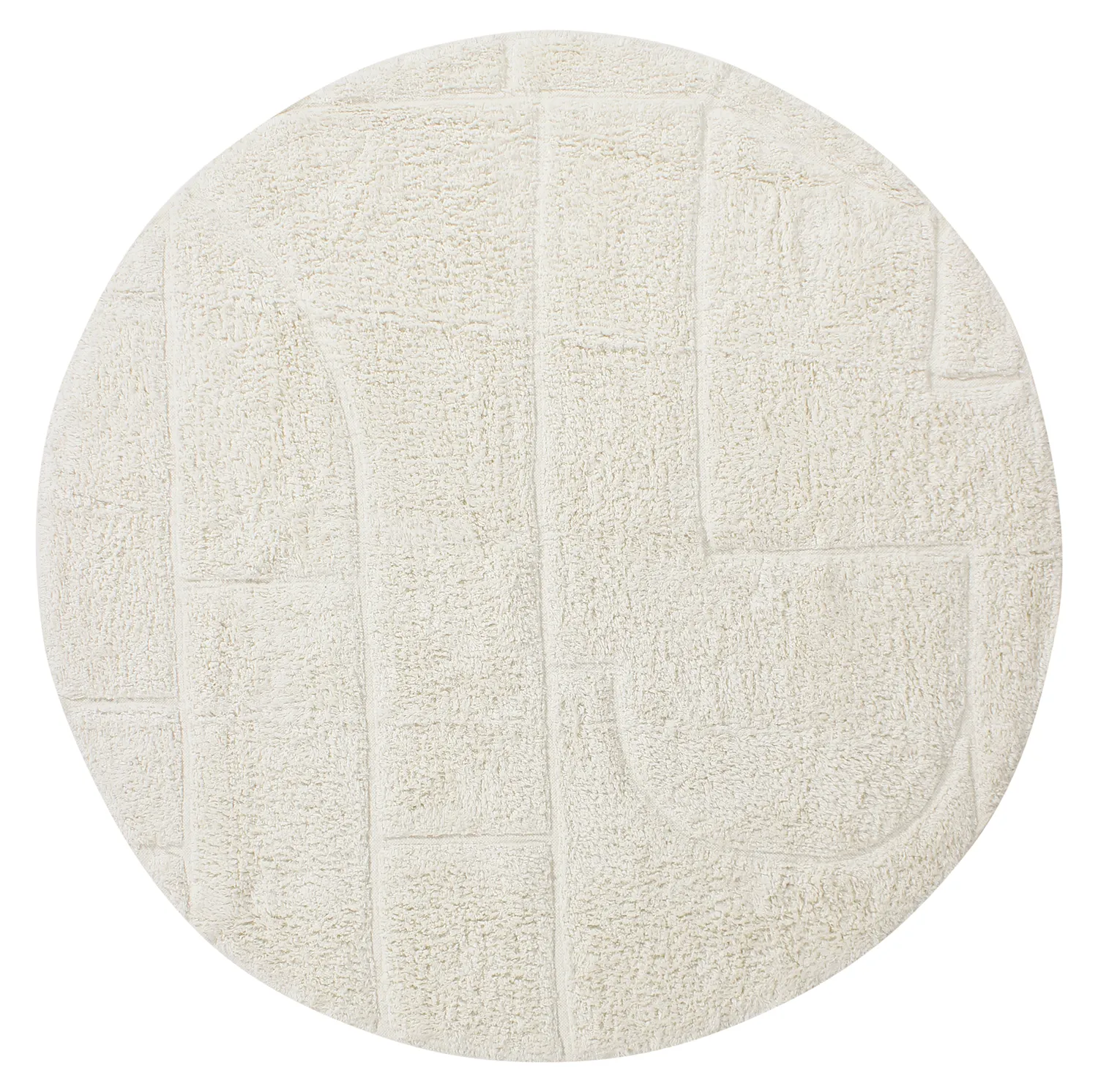 Pyöreä matot - Cremona Natural Cotton Shaggy (offwhite)