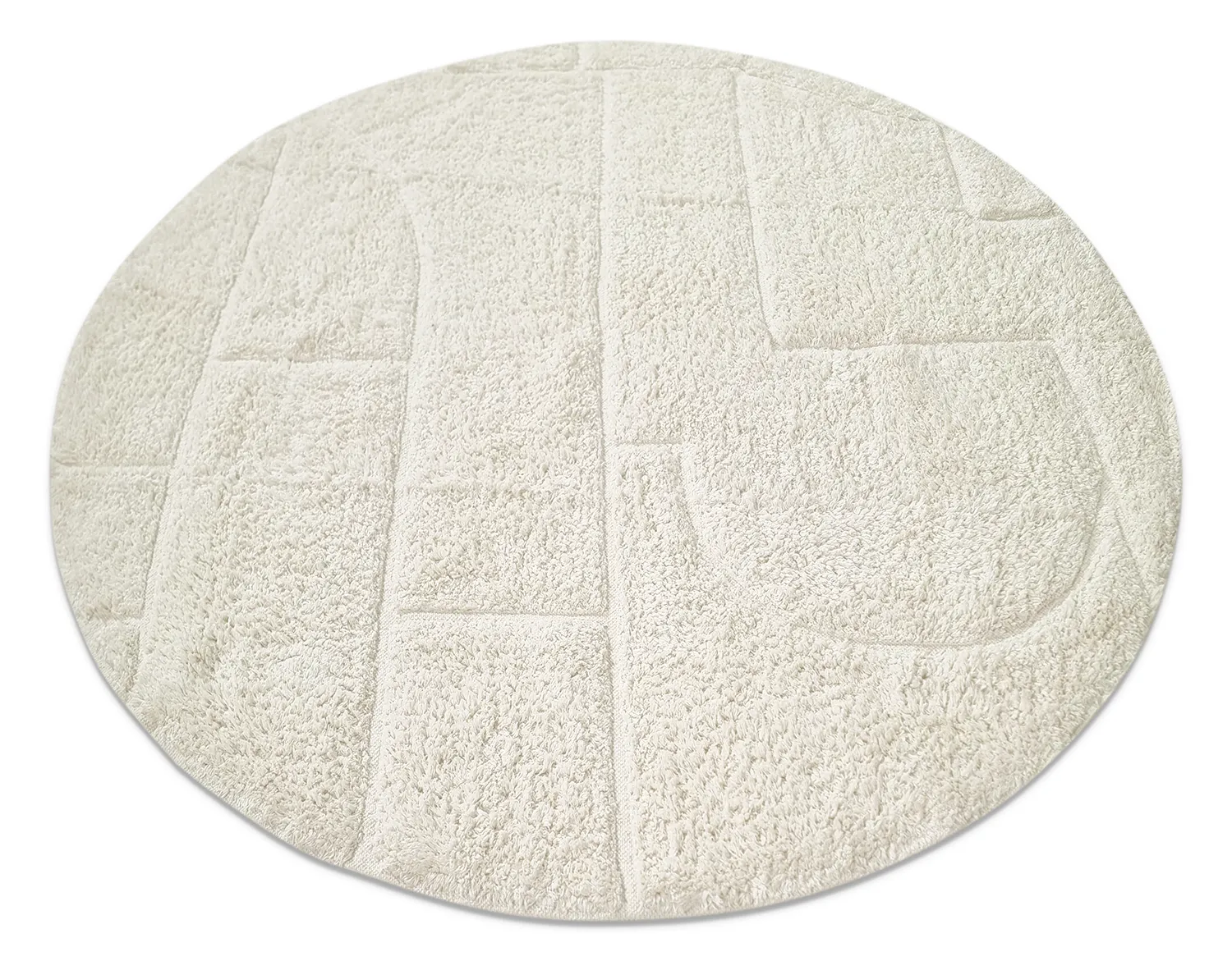 Pyöreä matot - Cremona Natural Cotton Shaggy (offwhite)