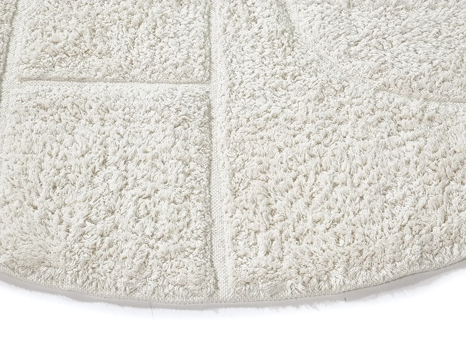 Pyöreä matot - Cremona Natural Cotton Shaggy (offwhite)