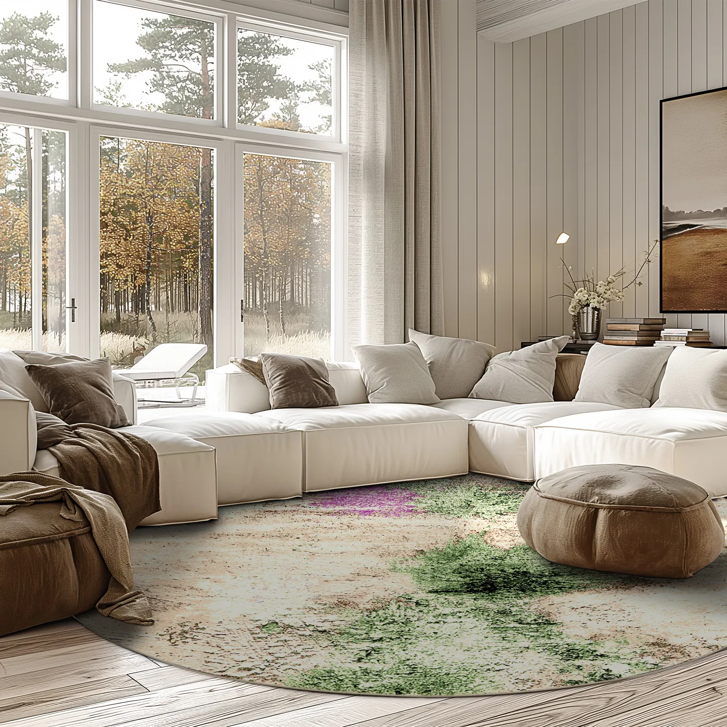 Pyöreät matot - Dimos (beige/multi)