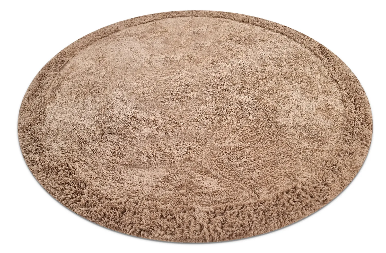 Pyöreä matot - Ebba Natural Cotton Shaggy (ruskea)