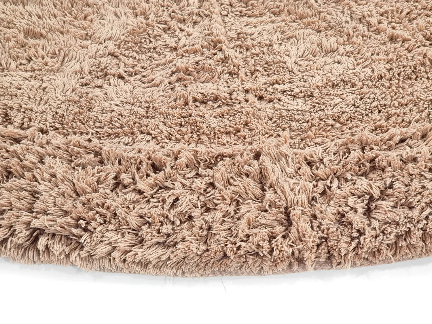 Pyöreä matot - Ebba Natural Cotton Shaggy (ruskea)