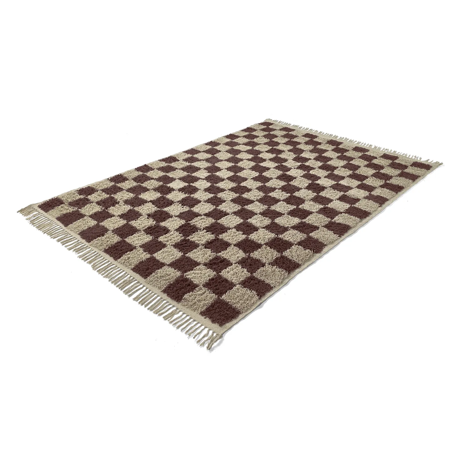 Ryijymatot - Elsey Natural Cotton Shaggy (beige/ruskea)