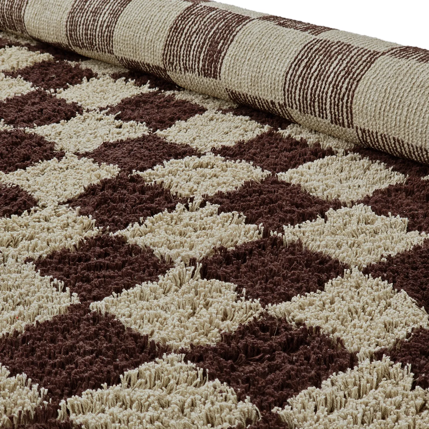 Ryijymatot - Elsey Natural Cotton Shaggy (beige/ruskea)